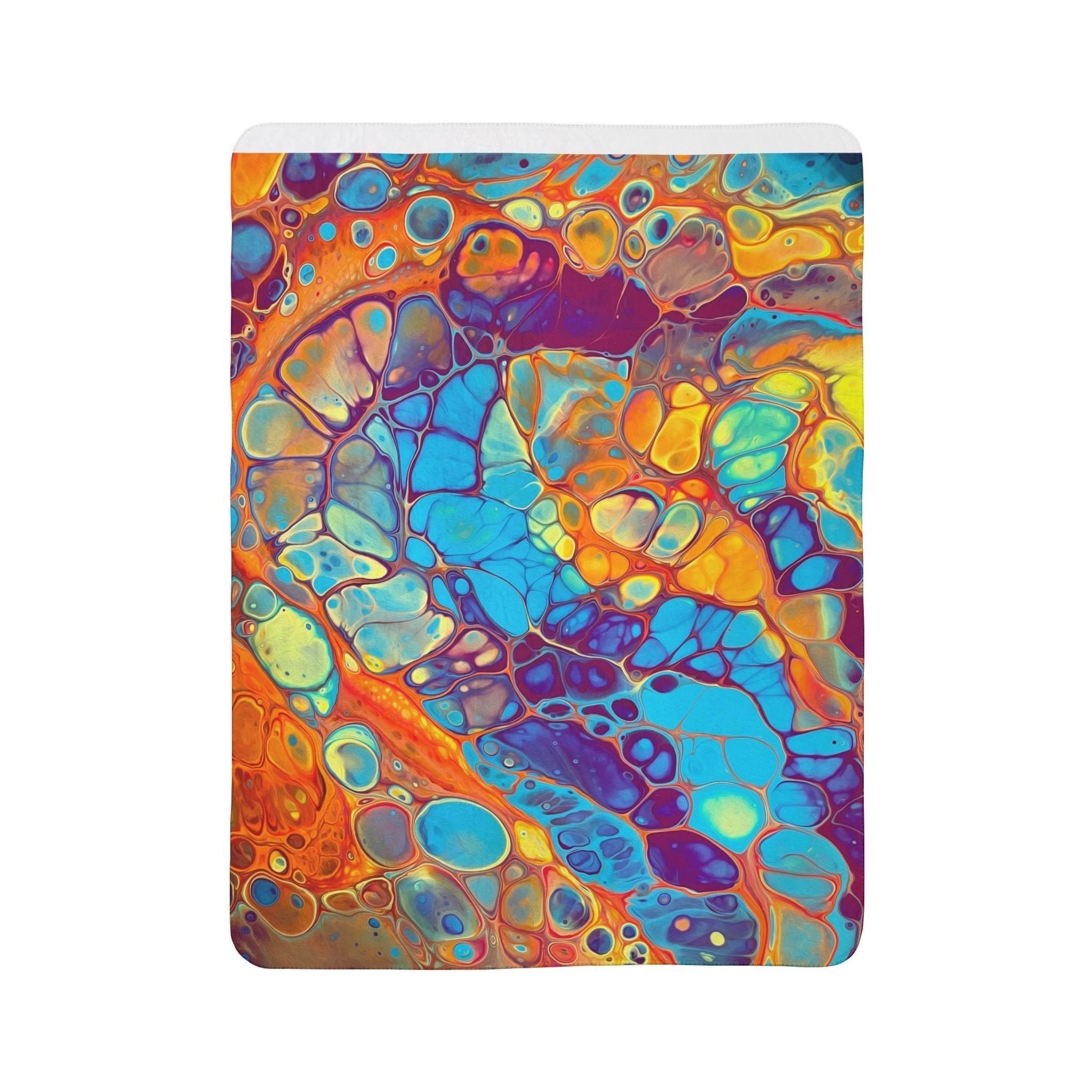 Bespattered Facade Intergalactic Rainbow Fleece Sherpa Blanket | 2 Colors & Sizes by Bespattered Facade