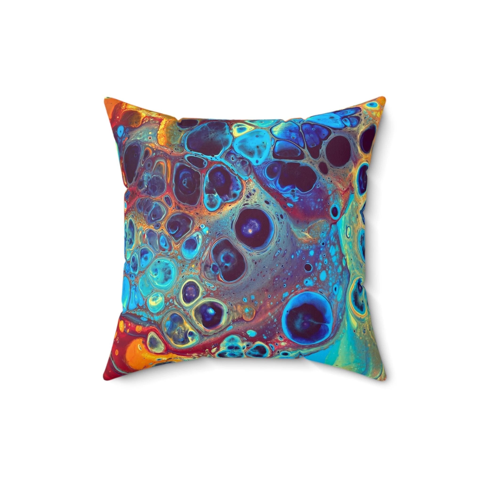Bespattered Facade Intergalactic Rainbow Square Throw Pillow | 4 Sizes by Bespattered Facade
