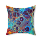 Bespattered Facade Intergalactic Rainbow Square Throw Pillow | 4 Sizes by Bespattered Facade