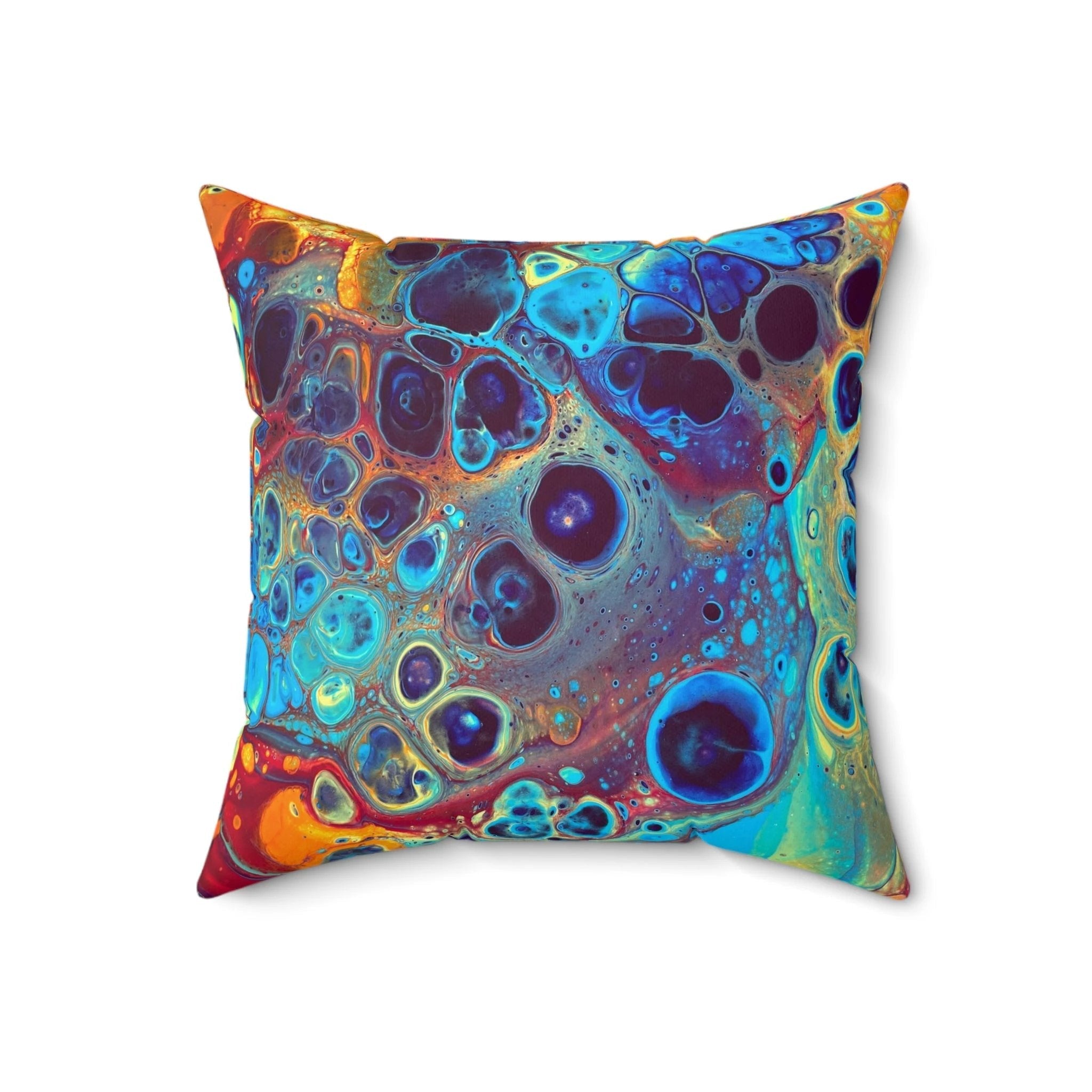 Bespattered Facade Intergalactic Rainbow Square Throw Pillow | 4 Sizes by Bespattered Facade
