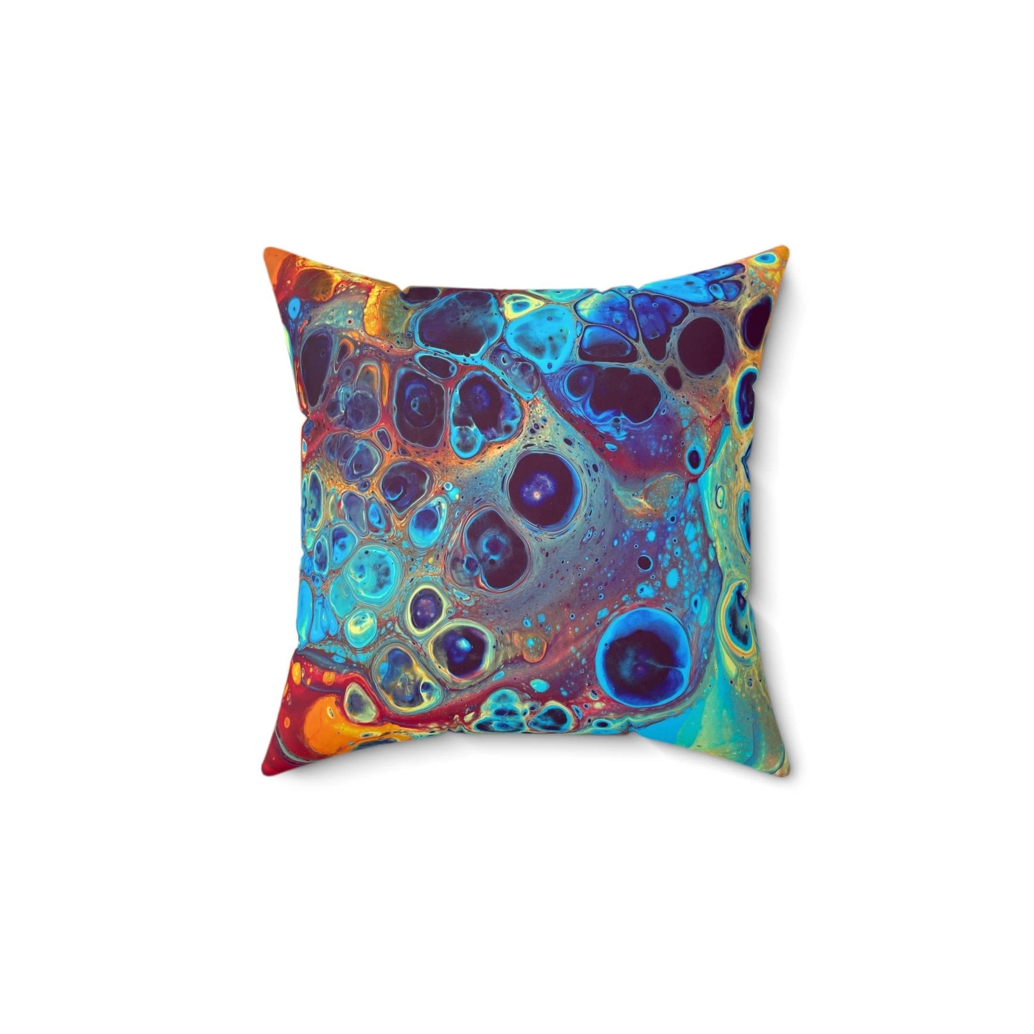 Bespattered Facade Intergalactic Rainbow Square Throw Pillow | 4 Sizes by Bespattered Facade