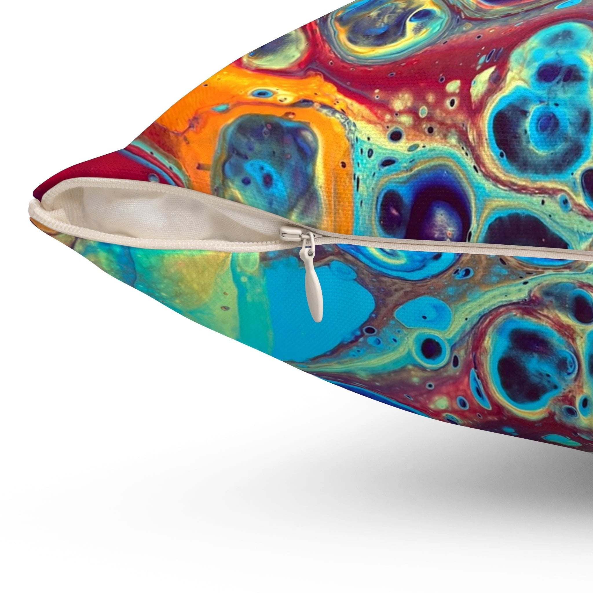 Bespattered Facade Intergalactic Rainbow Square Throw Pillow | 4 Sizes by Bespattered Facade