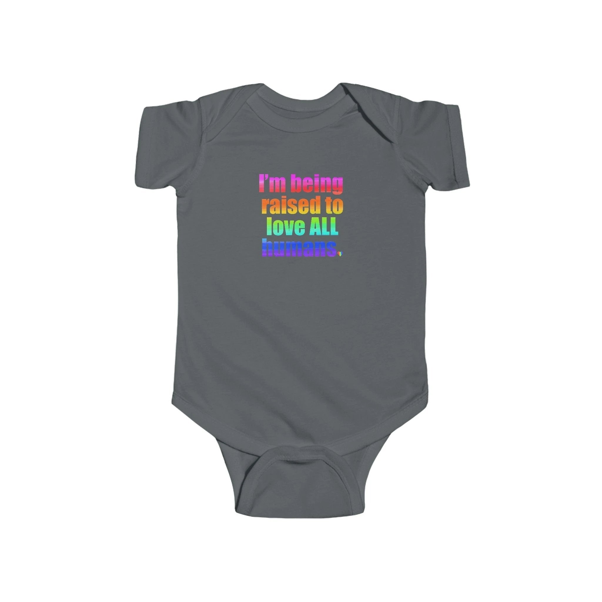 Bespattered Facade Love All Humans Infant Fine Jersey Bodysuit by Bespattered Facade