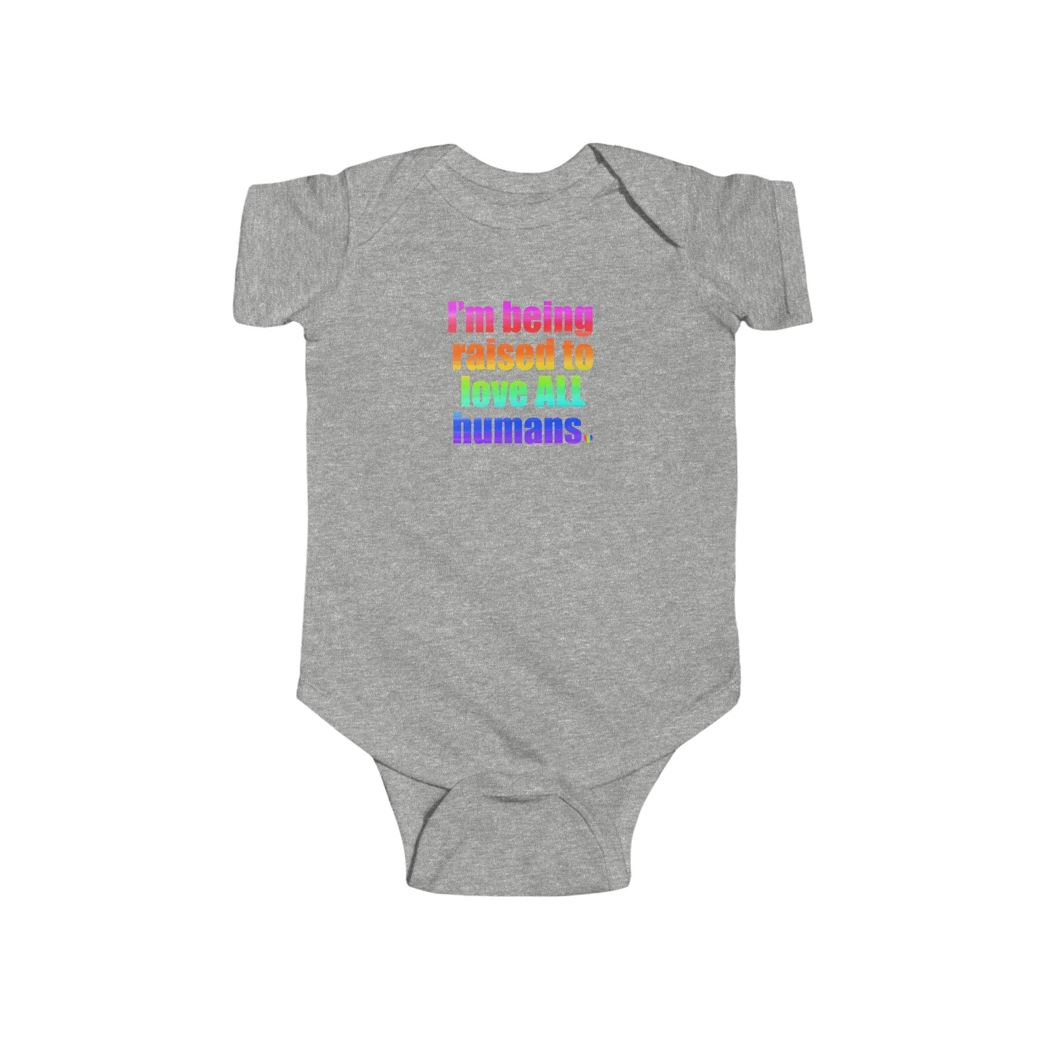 Bespattered Facade Love All Humans Infant Fine Jersey Bodysuit by Bespattered Facade