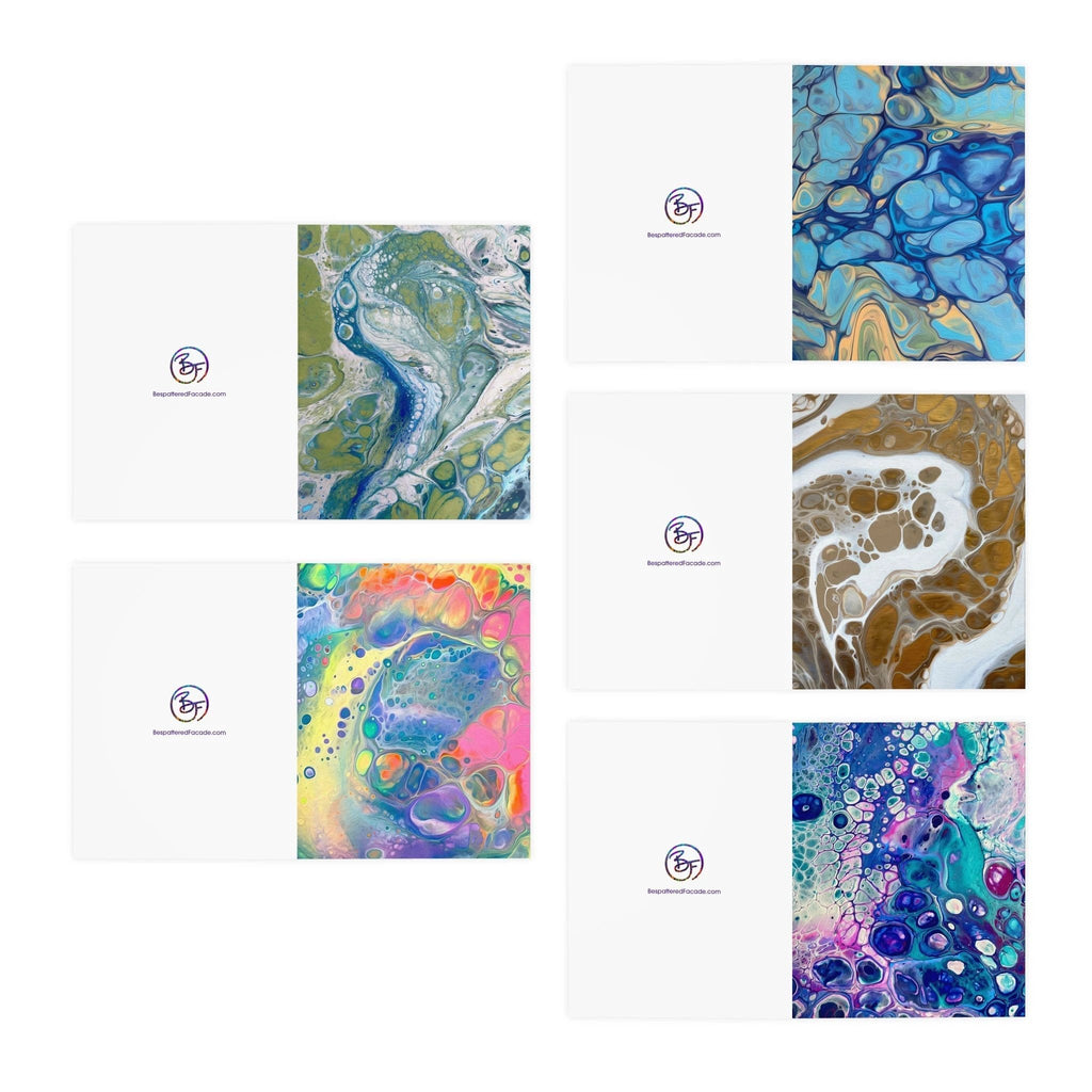 Bespattered Facade Multi - Design Greeting Cards (5 - Pack) – Blank Inside