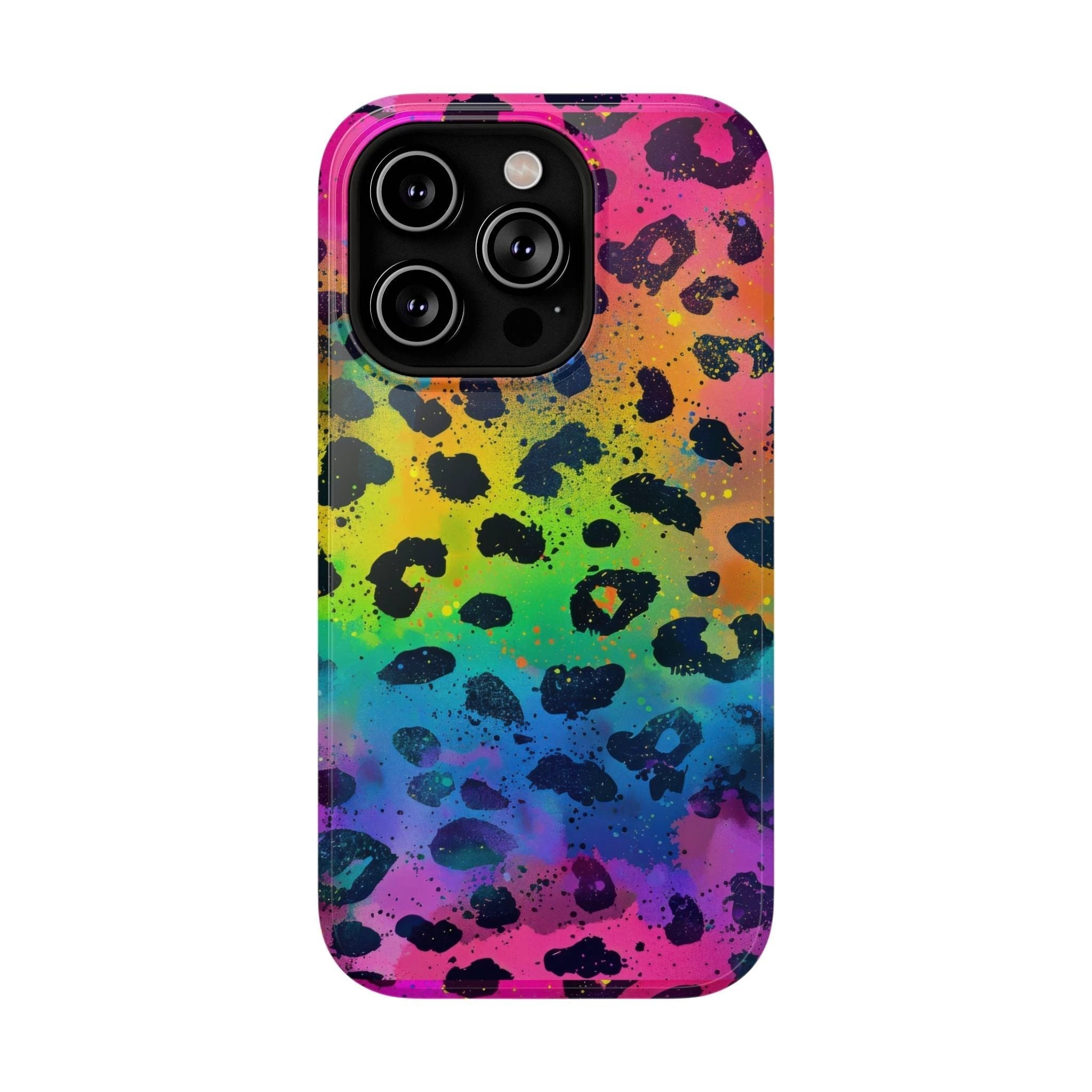 Bespattered Facade Neon Leopard Impact-Resistant Case by Bespattered Facade
