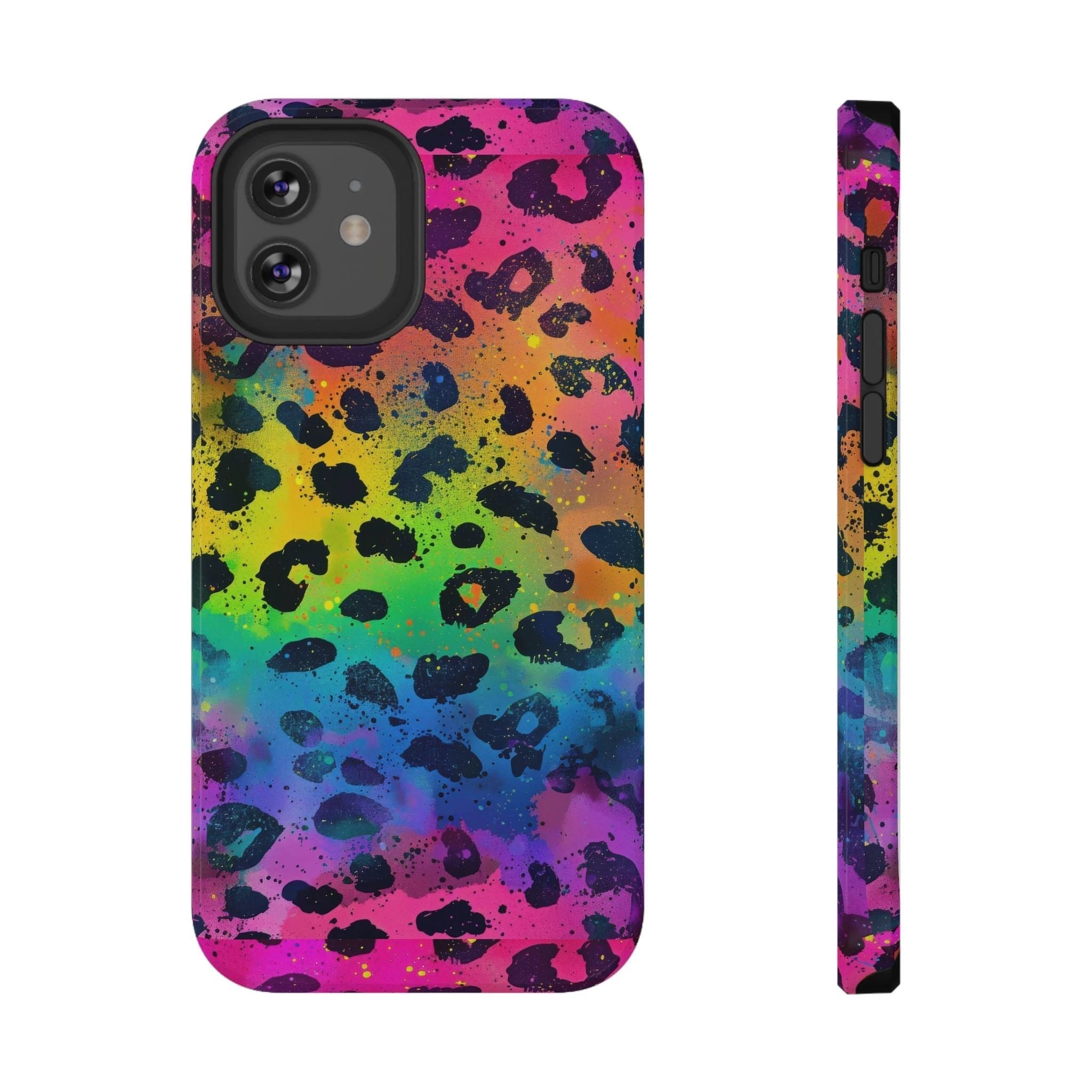 Bespattered Facade Neon Leopard Impact-Resistant Case by Bespattered Facade