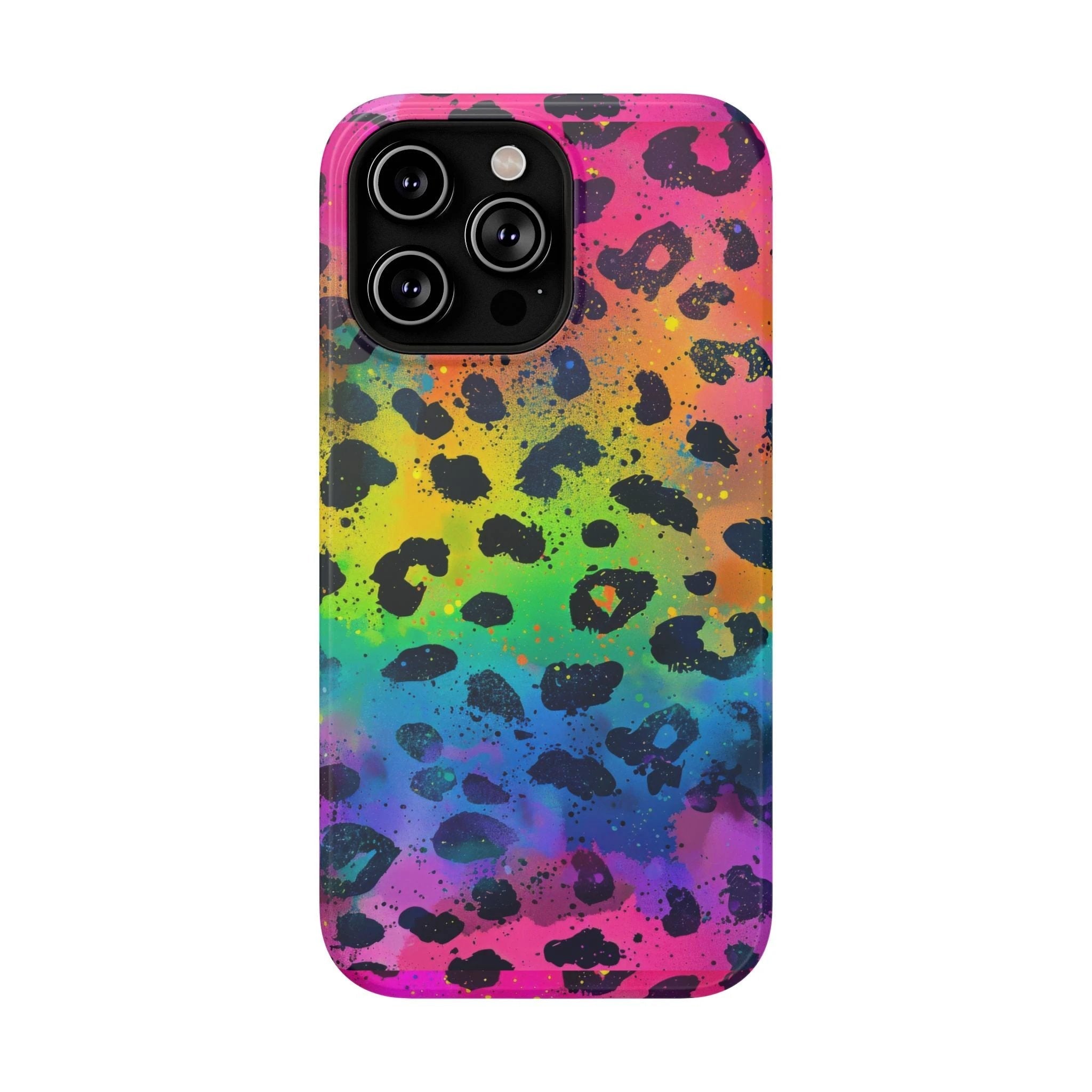 Bespattered Facade Neon Leopard Impact-Resistant Case by Bespattered Facade