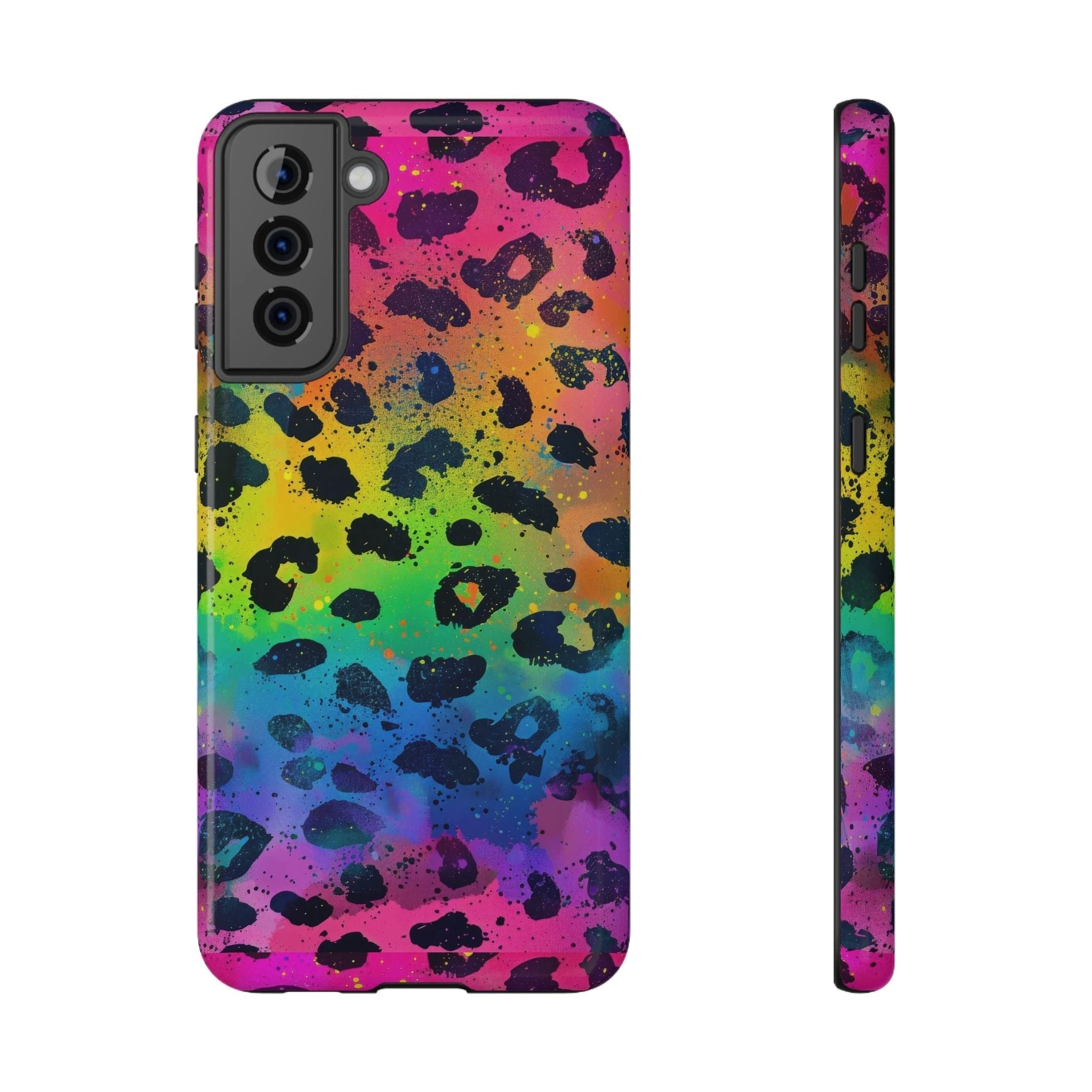 Bespattered Facade Neon Leopard Impact-Resistant Case by Bespattered Facade