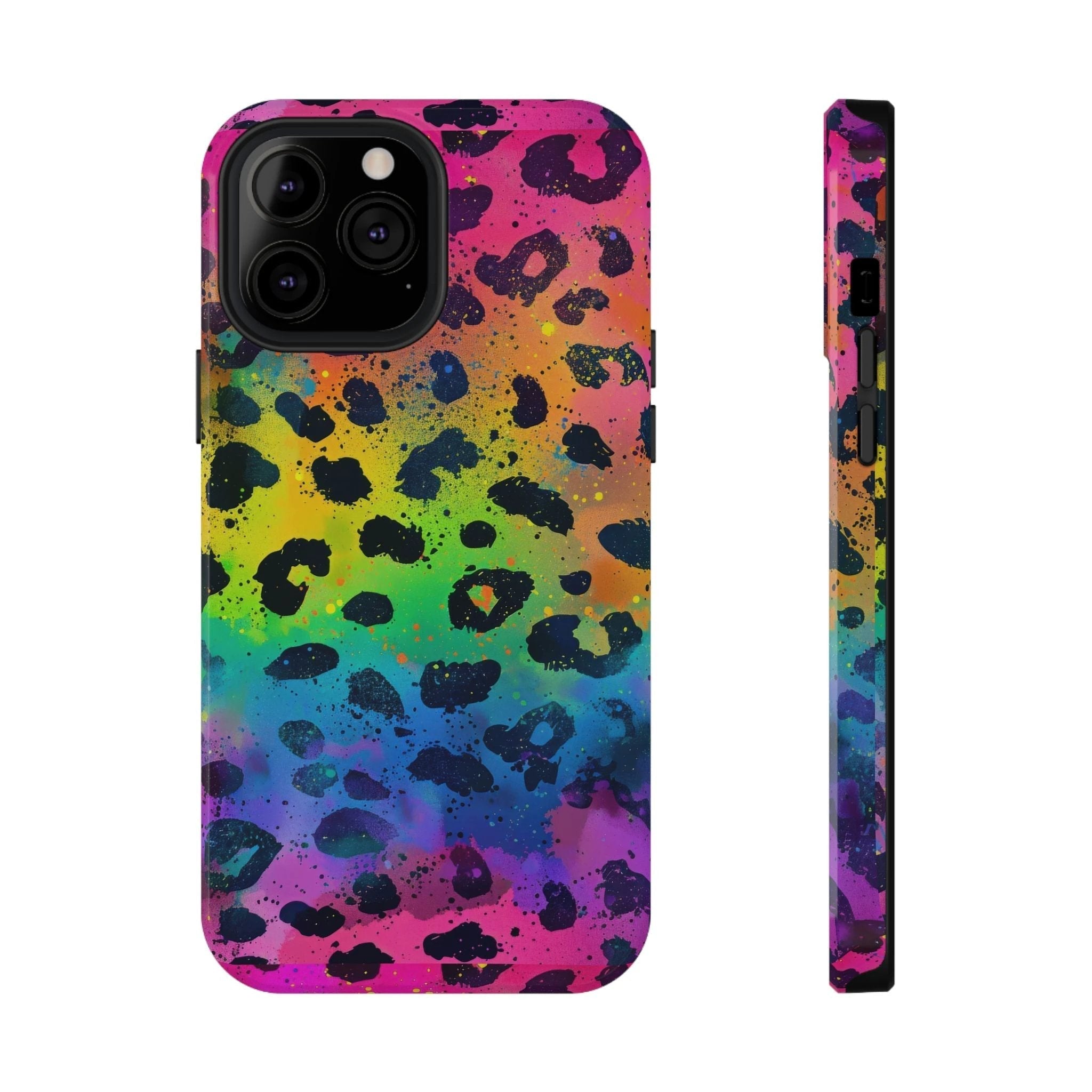 Bespattered Facade Neon Leopard Impact-Resistant Case by Bespattered Facade