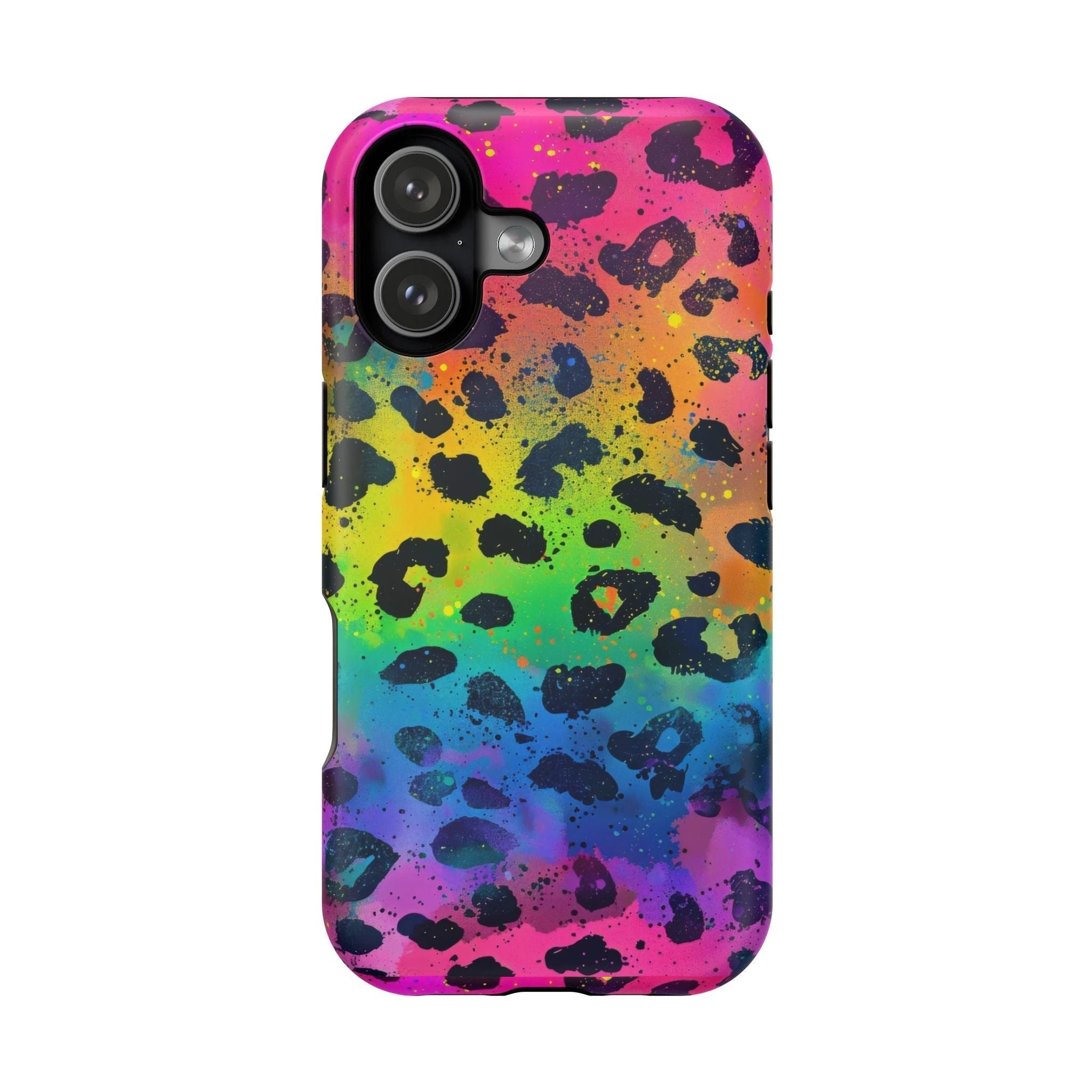 Bespattered Facade Neon Leopard Impact-Resistant Case by Bespattered Facade