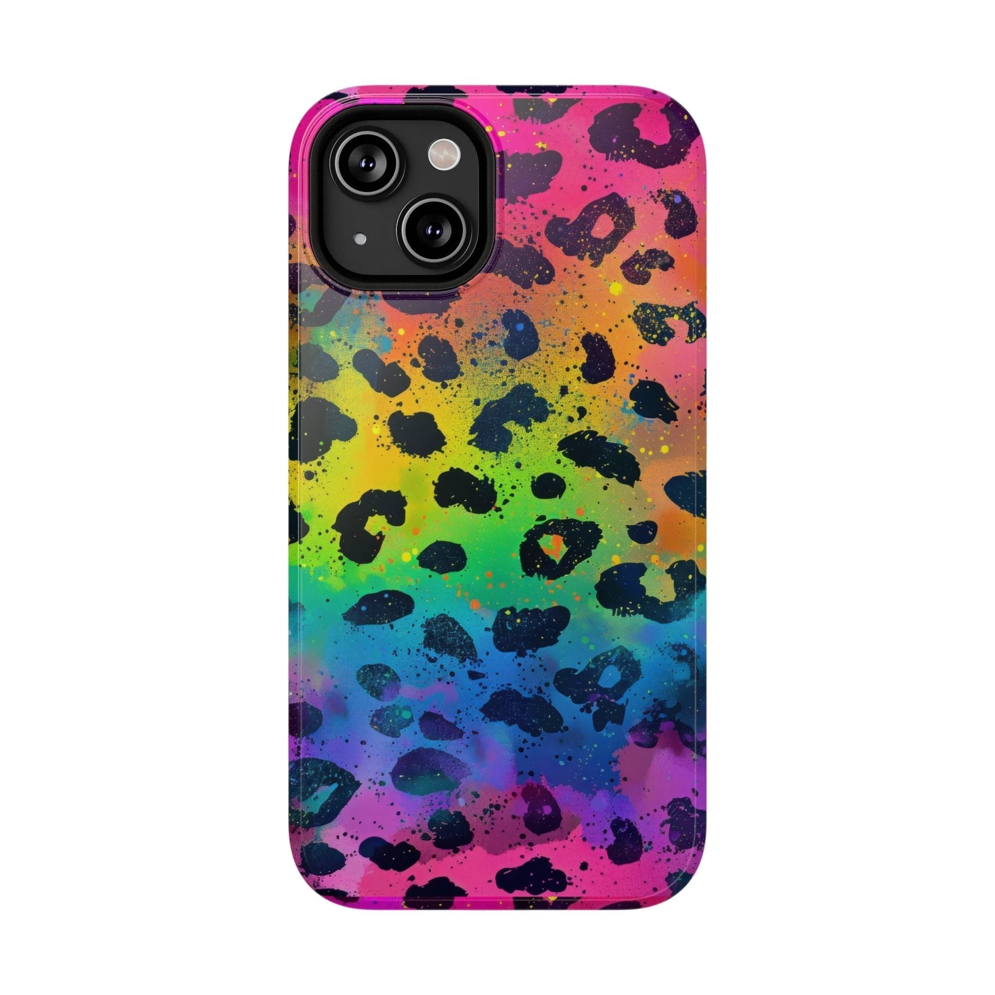 Bespattered Facade Neon Leopard Impact-Resistant Case by Bespattered Facade