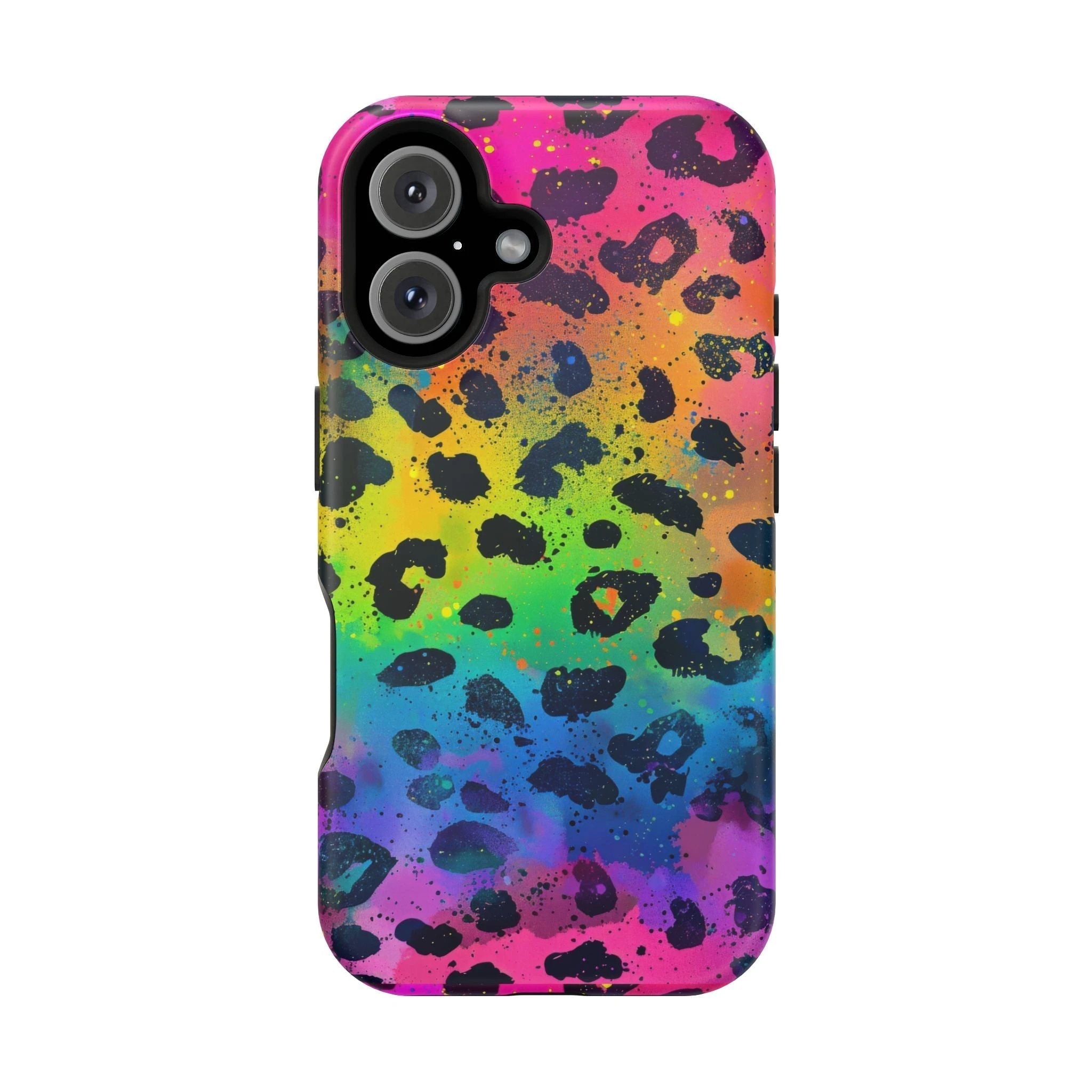 Bespattered Facade Neon Leopard Impact-Resistant Case by Bespattered Facade