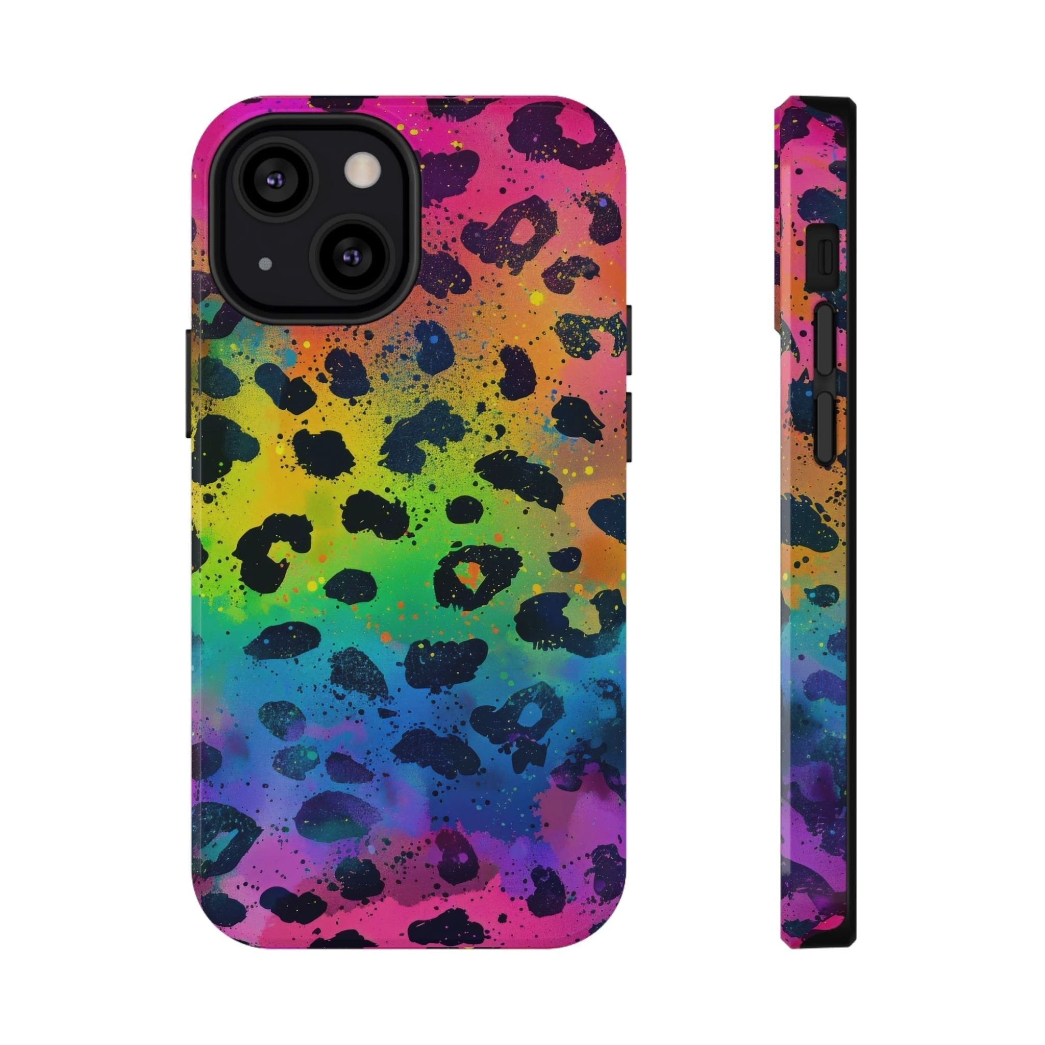 Bespattered Facade Neon Leopard Impact-Resistant Case by Bespattered Facade