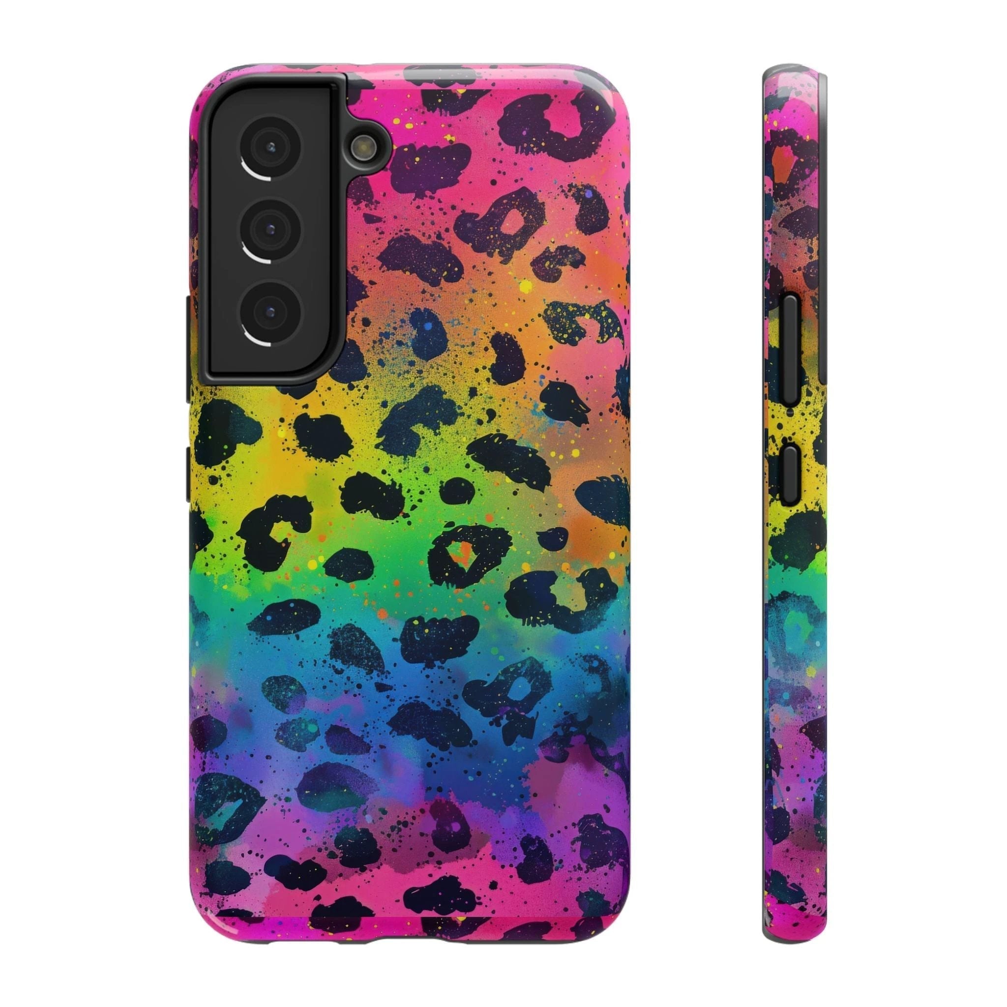 Bespattered Facade Neon Leopard Impact-Resistant Case by Bespattered Facade