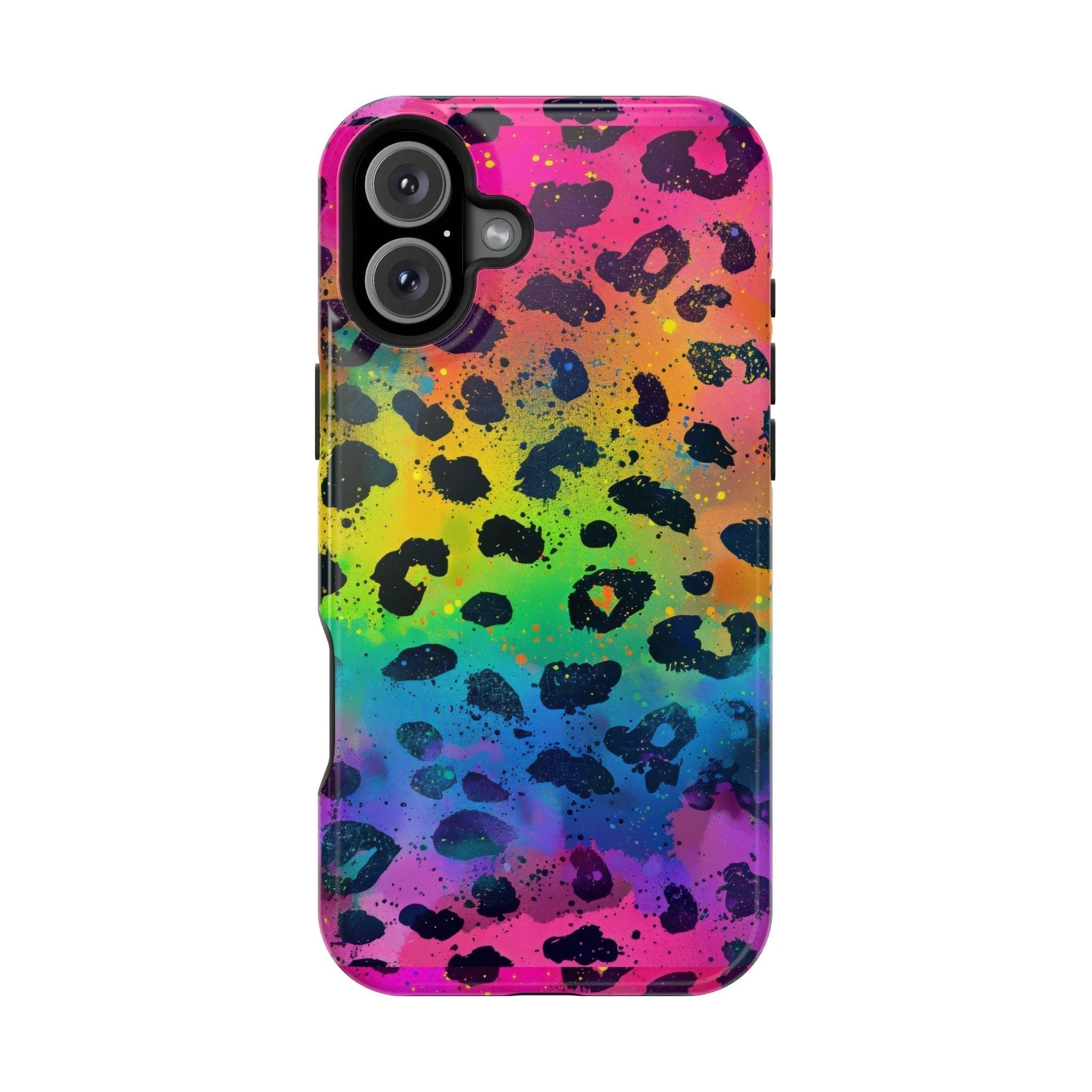 Bespattered Facade Neon Leopard Impact-Resistant Case by Bespattered Facade