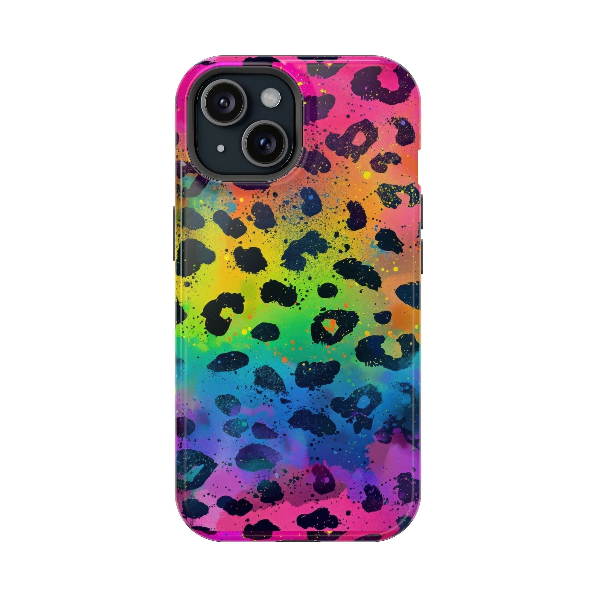 Bespattered Facade Neon Leopard Impact-Resistant Case by Bespattered Facade