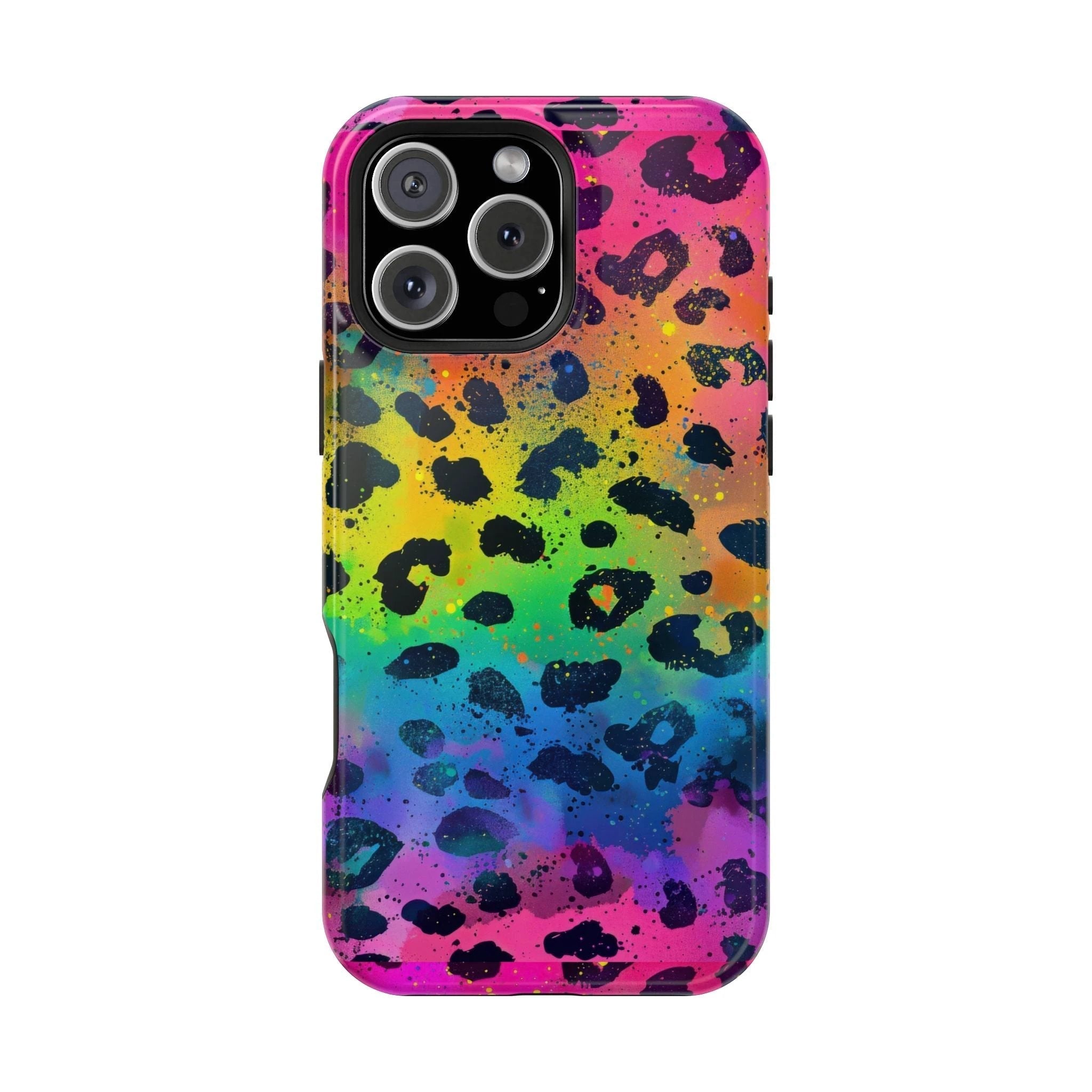 Bespattered Facade Neon Leopard Impact-Resistant Case by Bespattered Facade