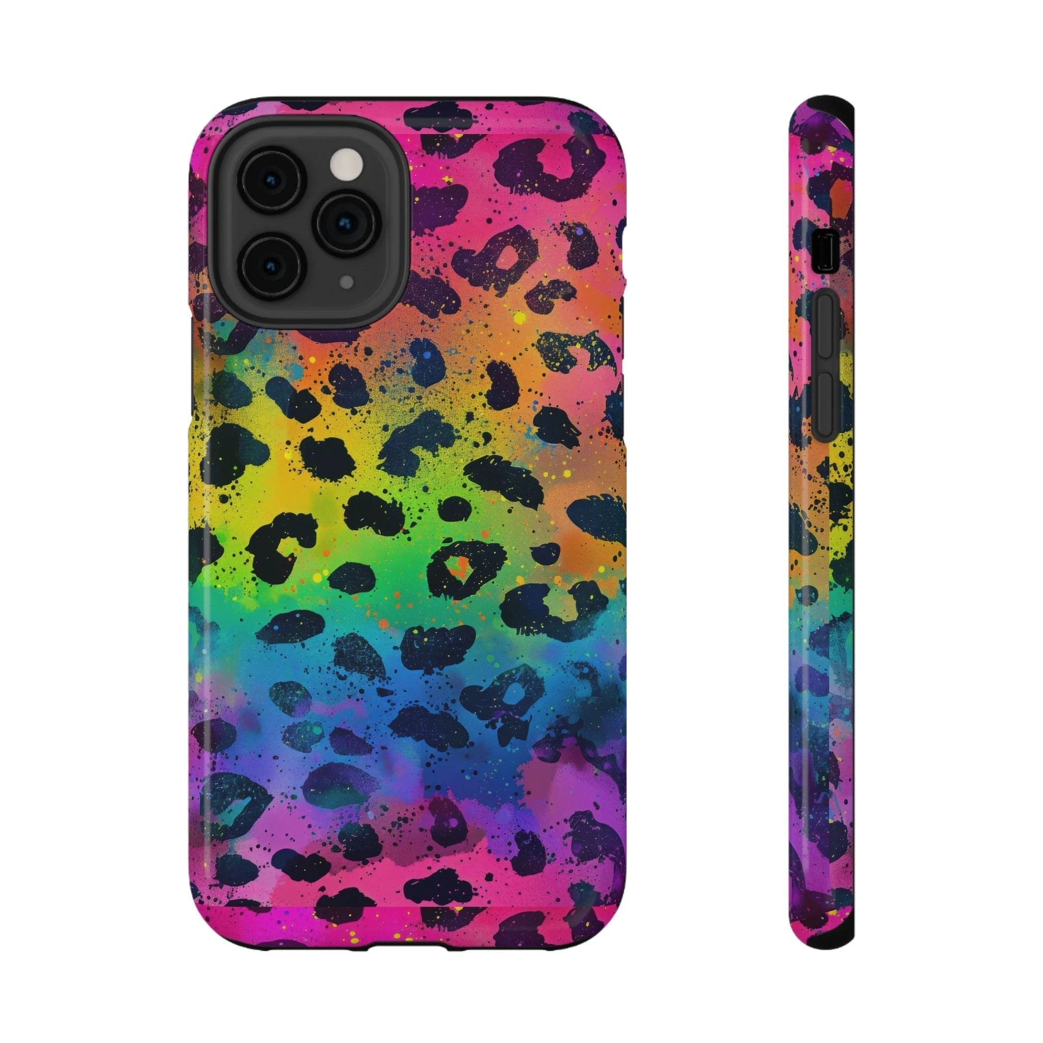 Bespattered Facade Neon Leopard Impact-Resistant Case by Bespattered Facade