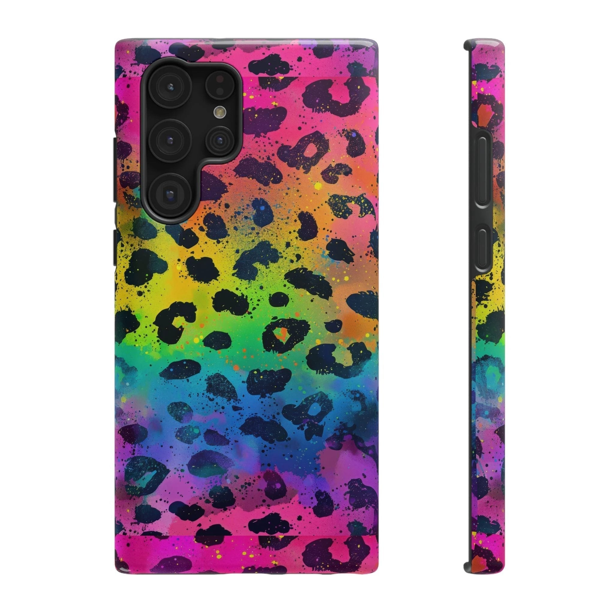 Bespattered Facade Neon Leopard Impact-Resistant Case by Bespattered Facade
