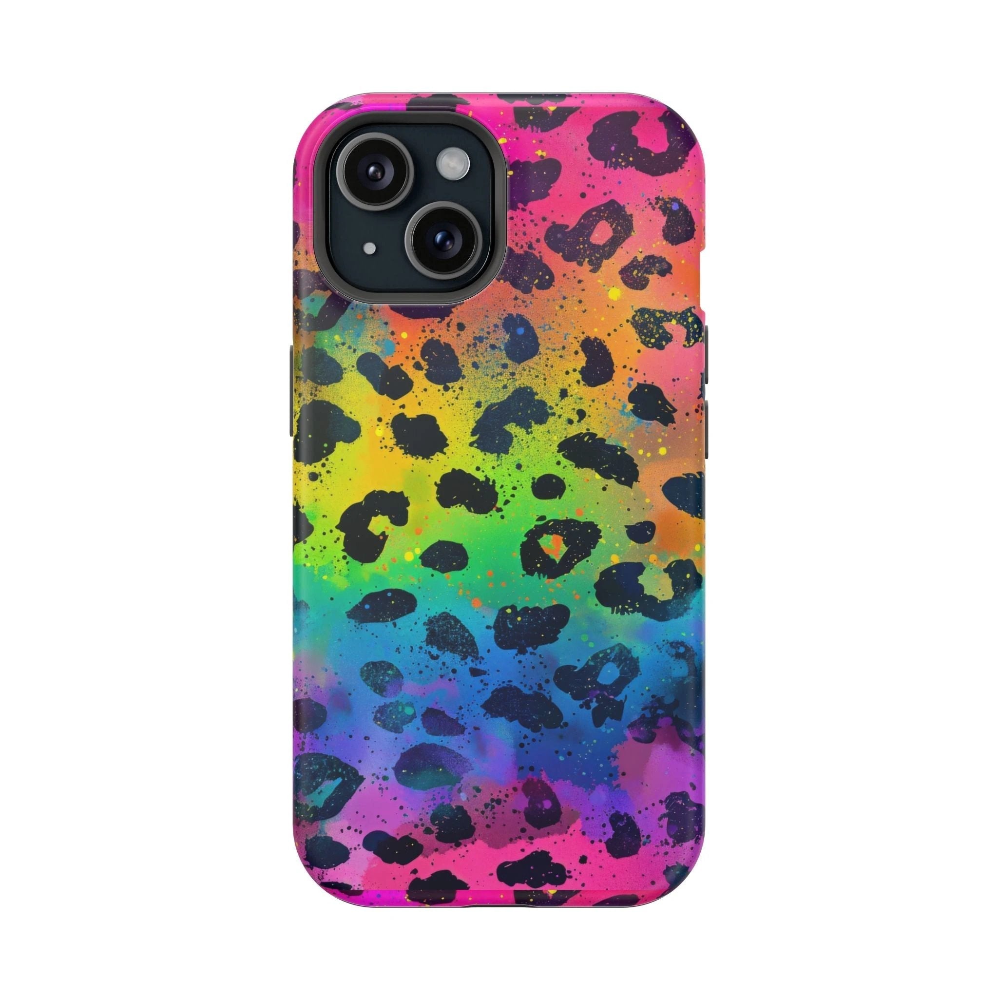 Bespattered Facade Neon Leopard Impact-Resistant Case by Bespattered Facade