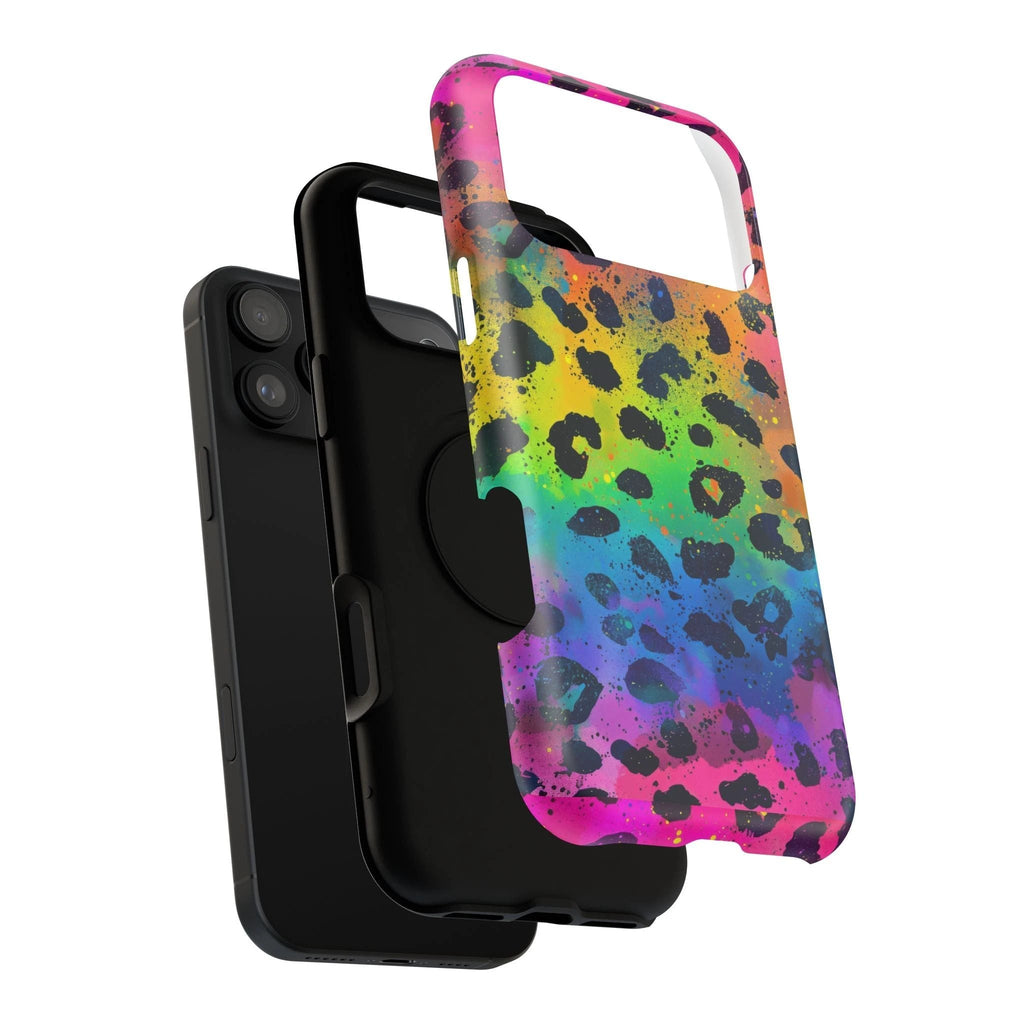 Bespattered Facade Neon Leopard Impact-Resistant Case by Bespattered Facade