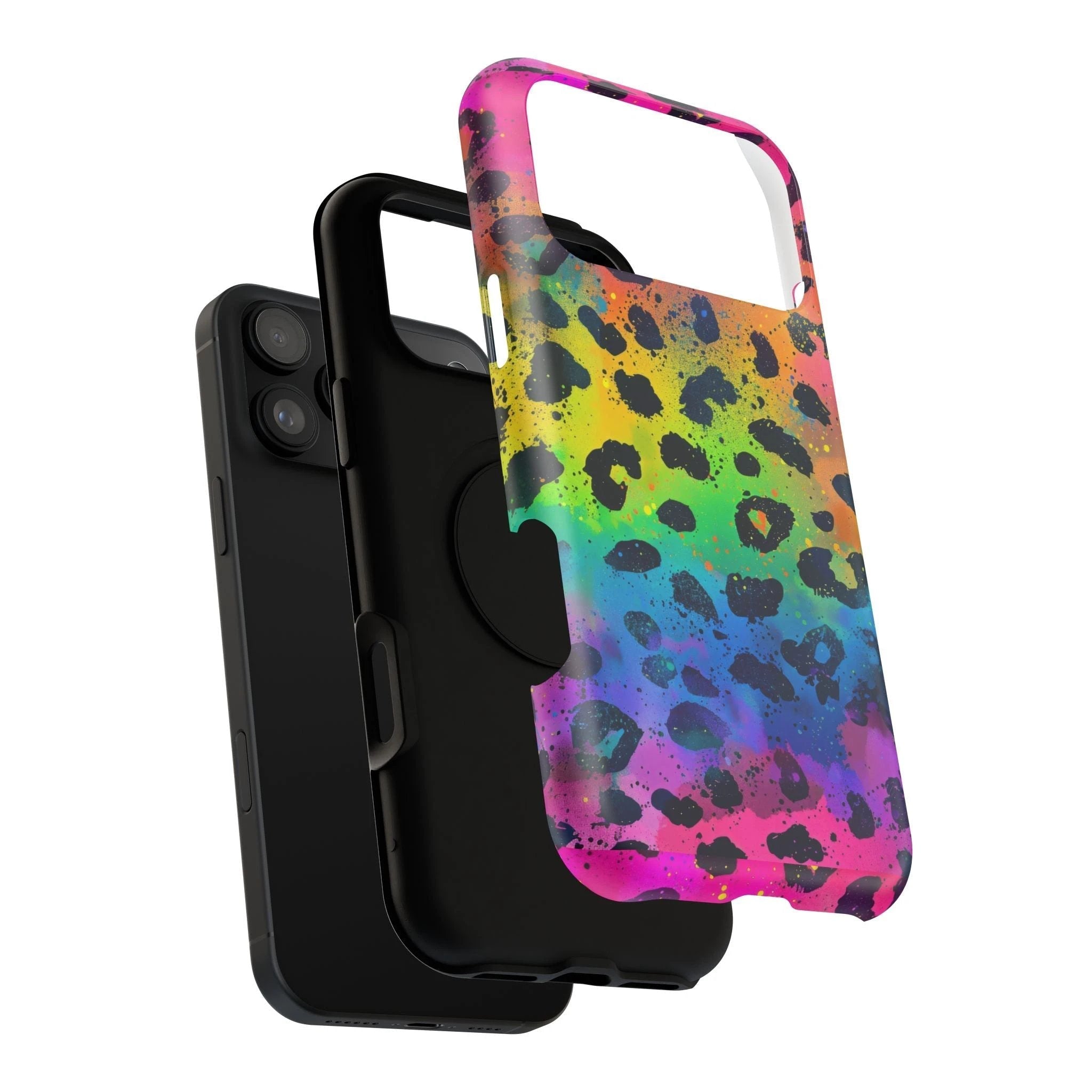 Bespattered Facade Neon Leopard Impact-Resistant Case by Bespattered Facade
