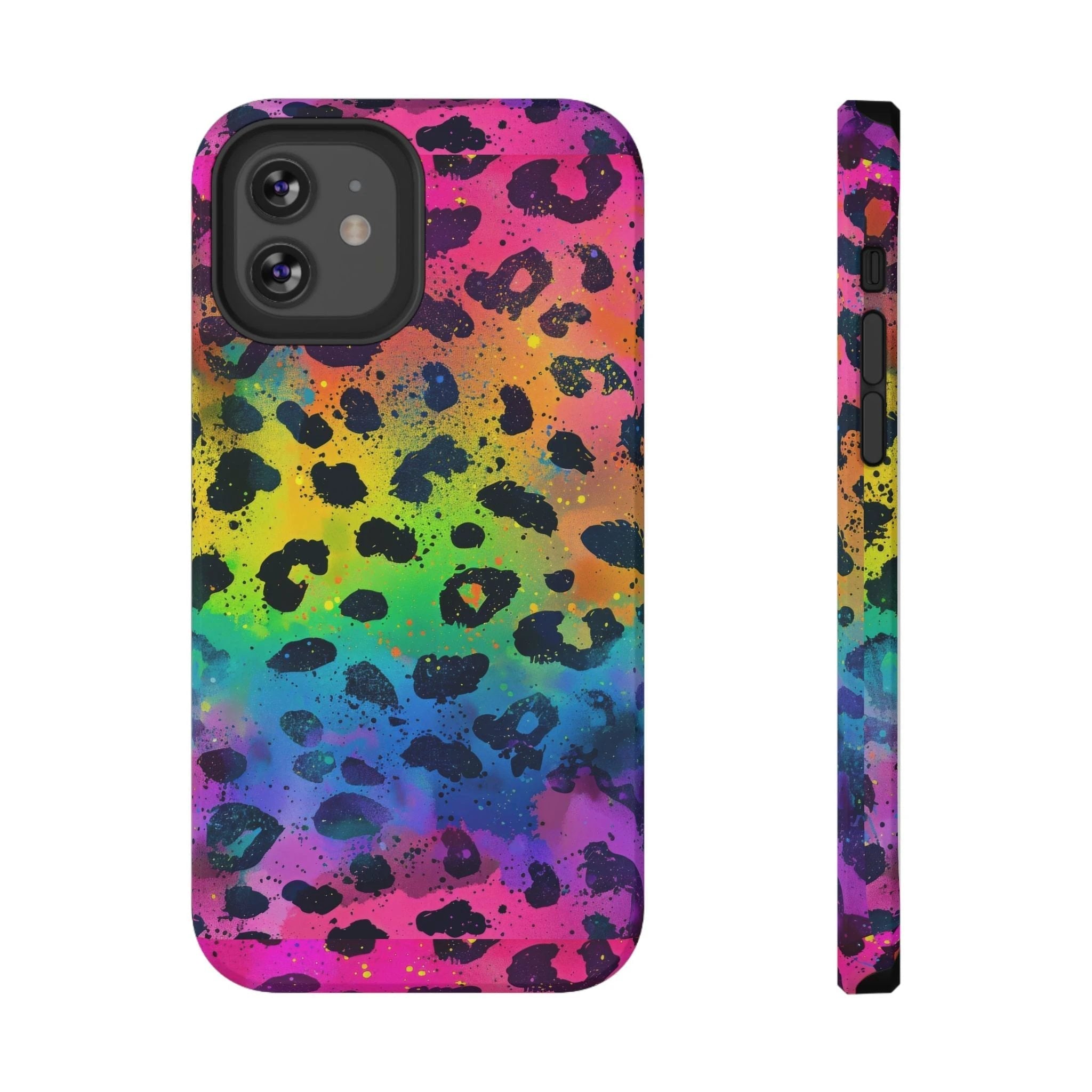 Bespattered Facade Neon Leopard Impact-Resistant Case by Bespattered Facade