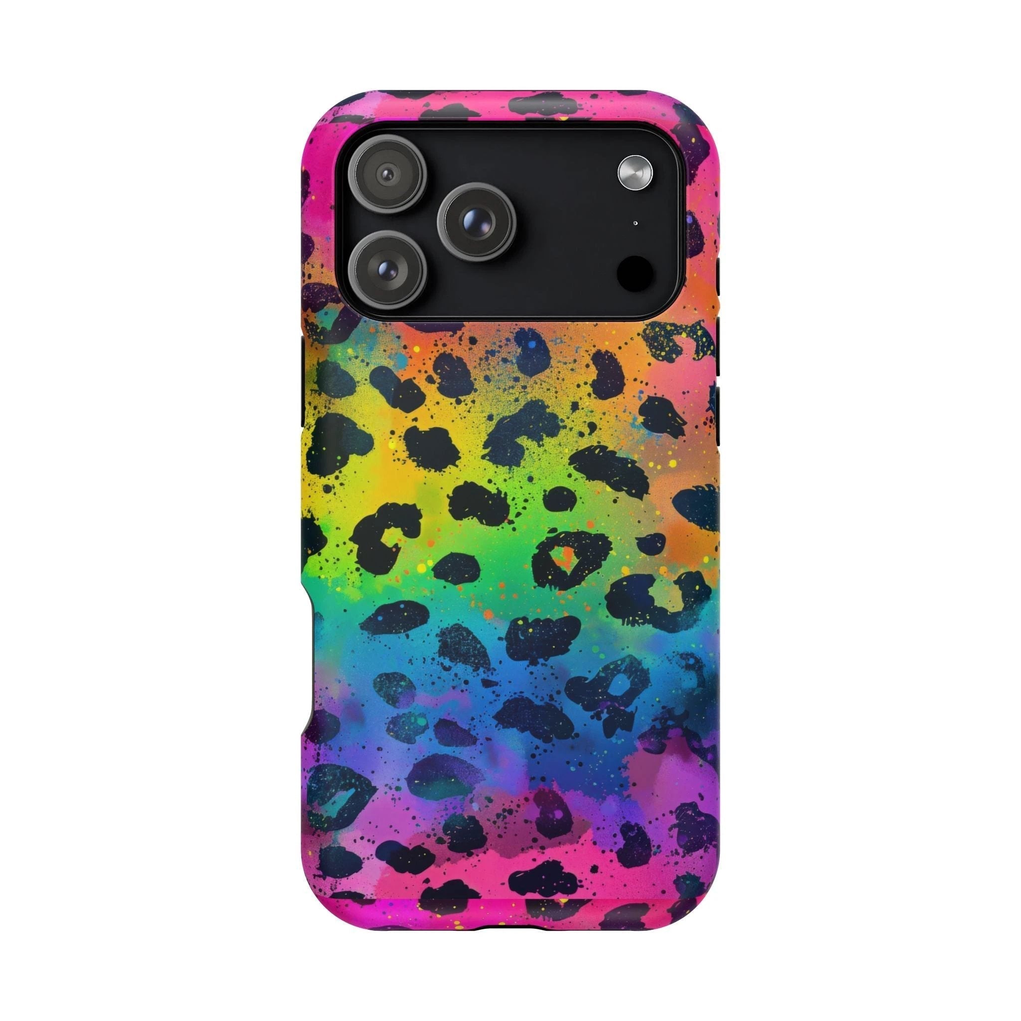 Bespattered Facade Neon Leopard Impact-Resistant Case by Bespattered Facade