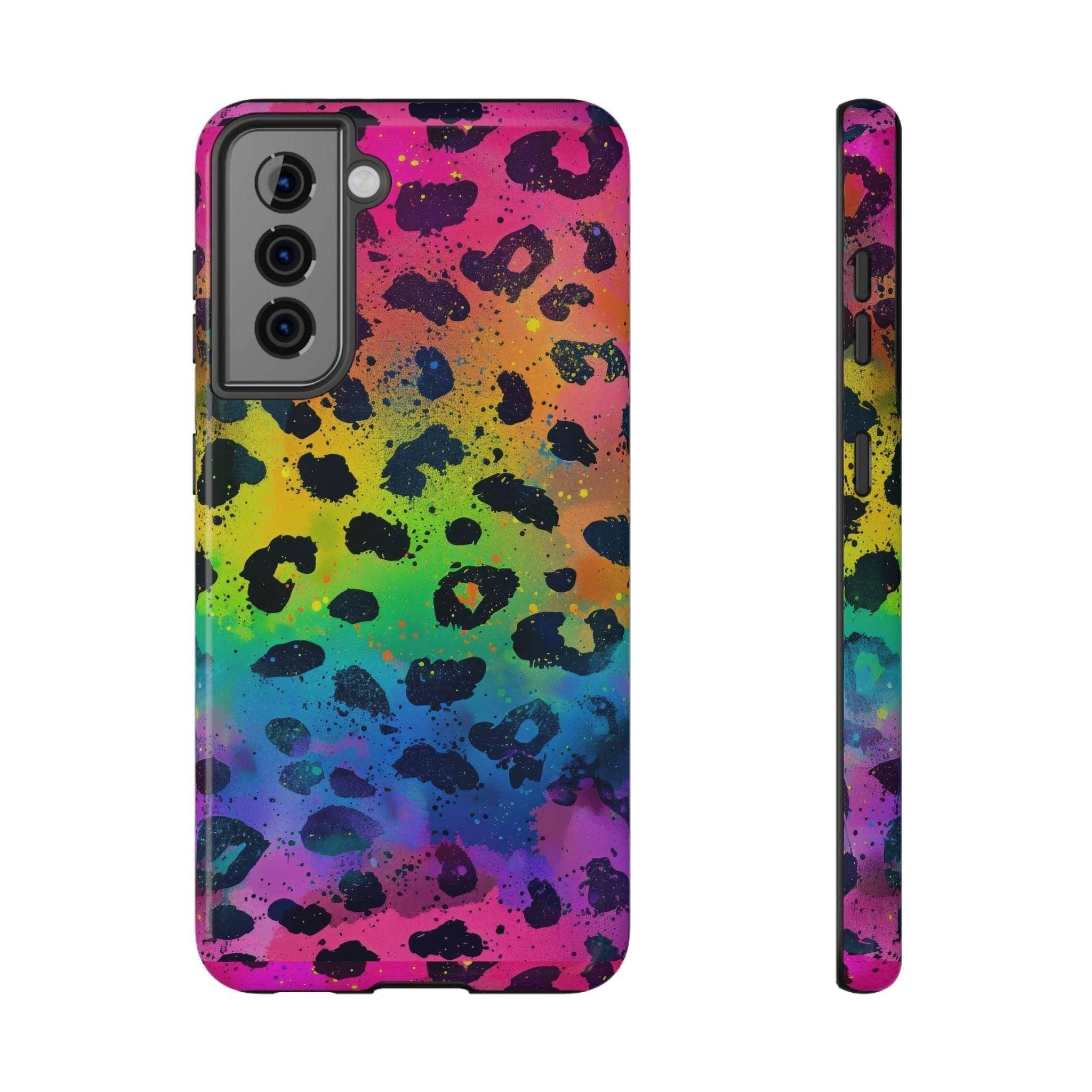 Bespattered Facade Neon Leopard Impact-Resistant Case by Bespattered Facade