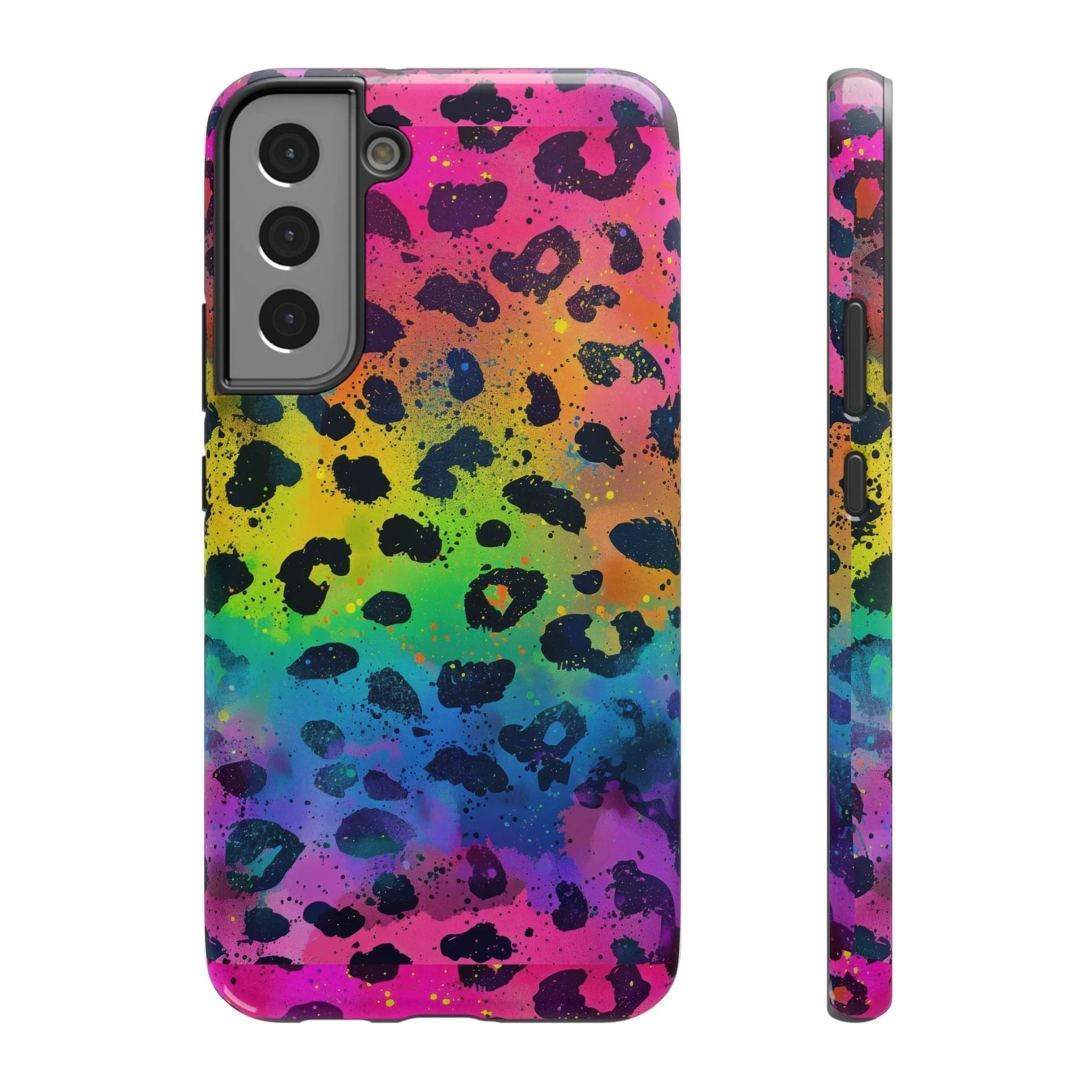 Bespattered Facade Neon Leopard Impact-Resistant Case by Bespattered Facade
