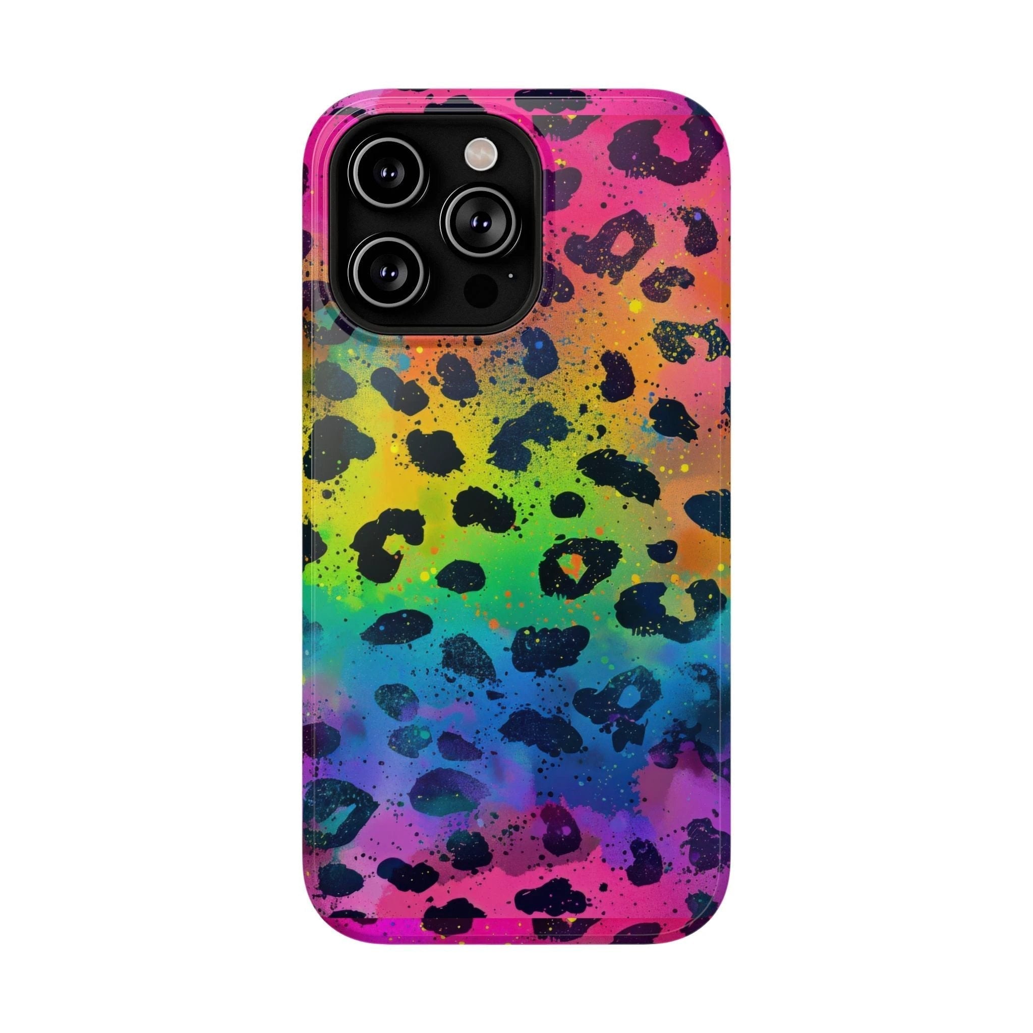 Bespattered Facade Neon Leopard Impact-Resistant Case by Bespattered Facade
