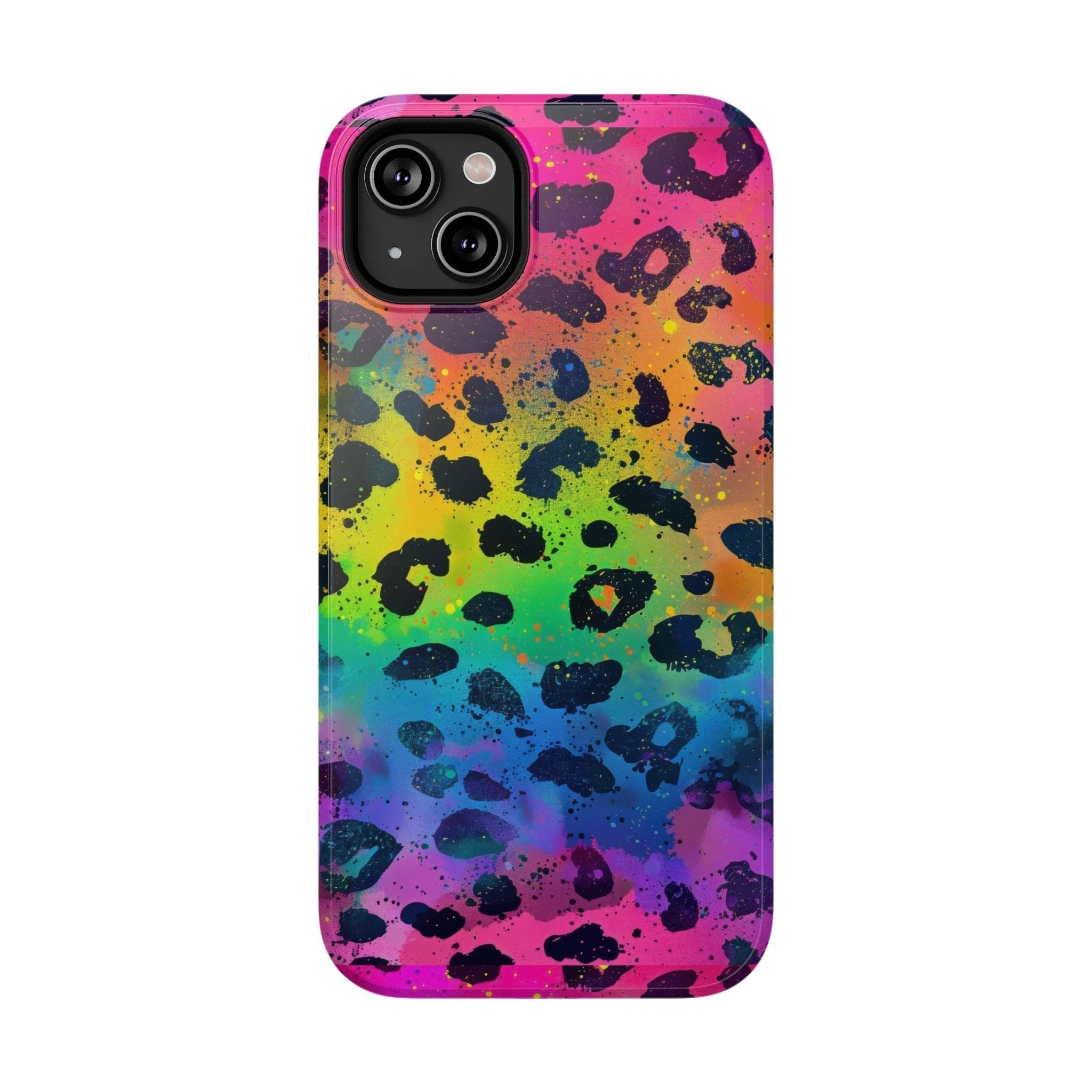 Bespattered Facade Neon Leopard Impact-Resistant Case by Bespattered Facade