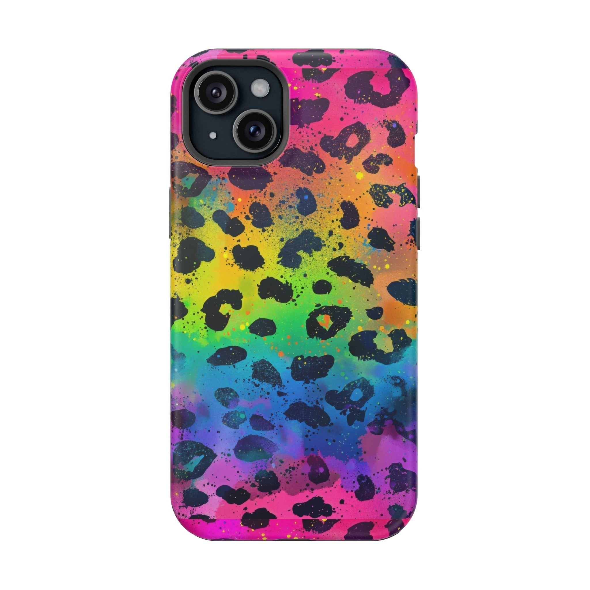 Bespattered Facade Neon Leopard Impact-Resistant Case by Bespattered Facade