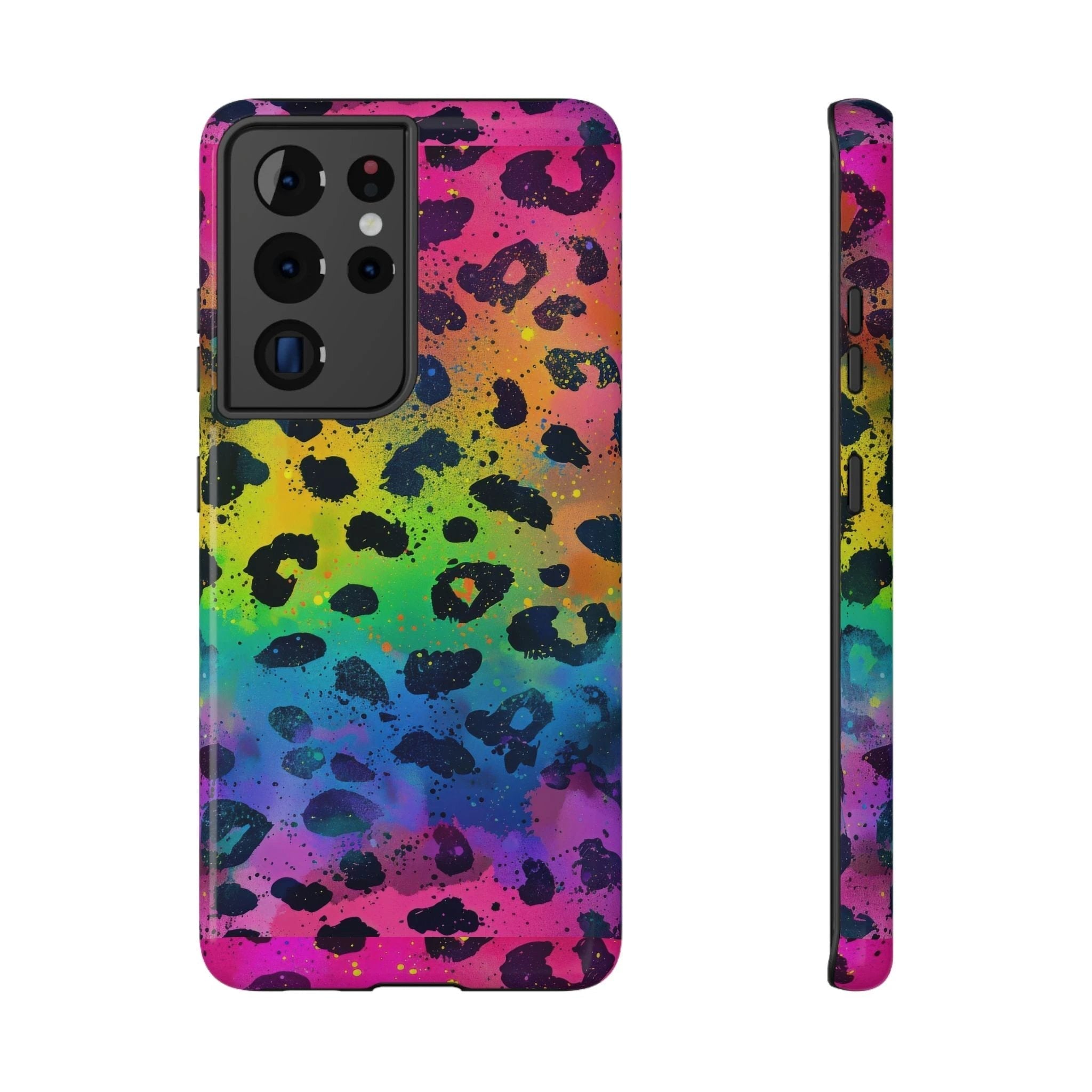 Bespattered Facade Neon Leopard Impact-Resistant Case by Bespattered Facade