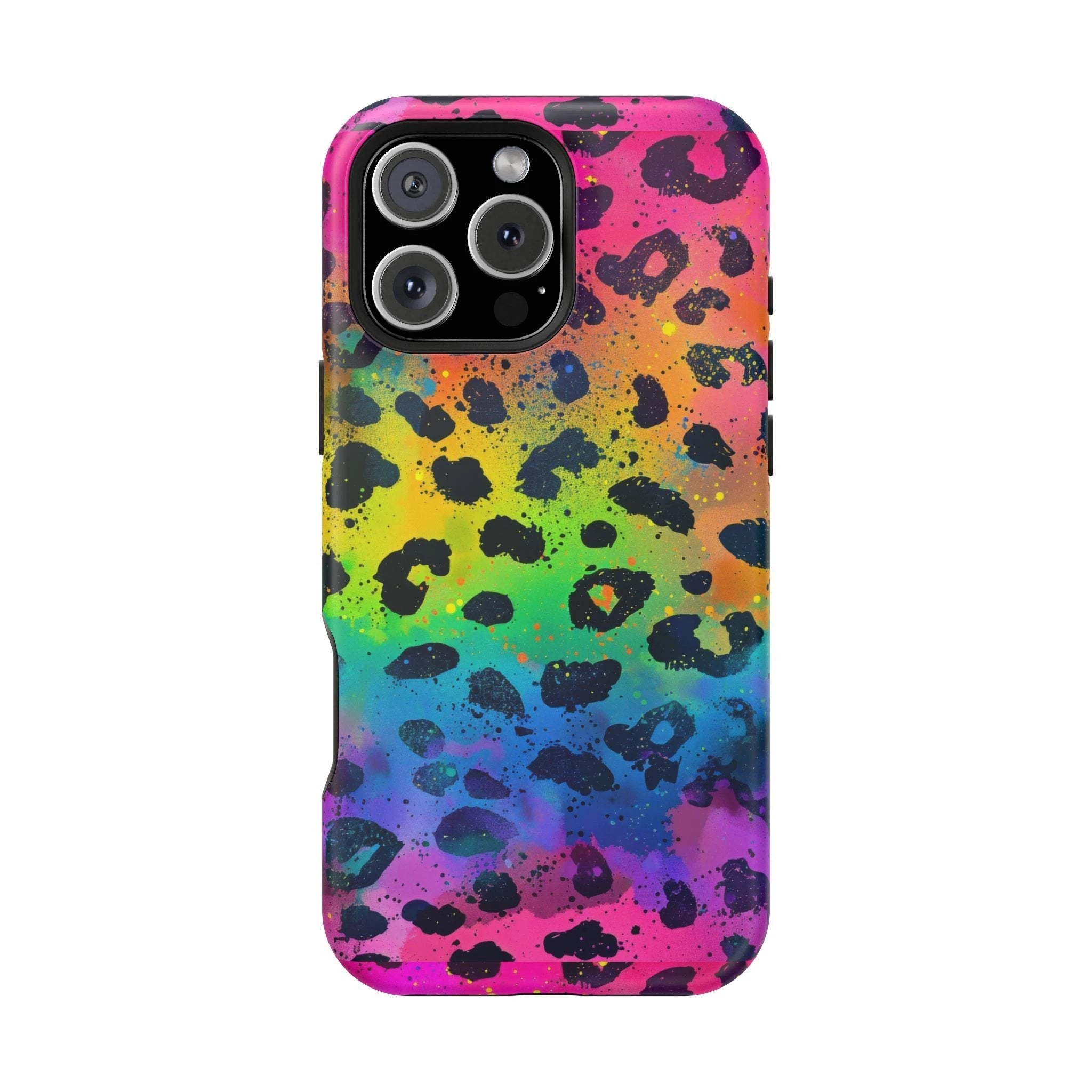 Bespattered Facade Neon Leopard Impact-Resistant Case by Bespattered Facade