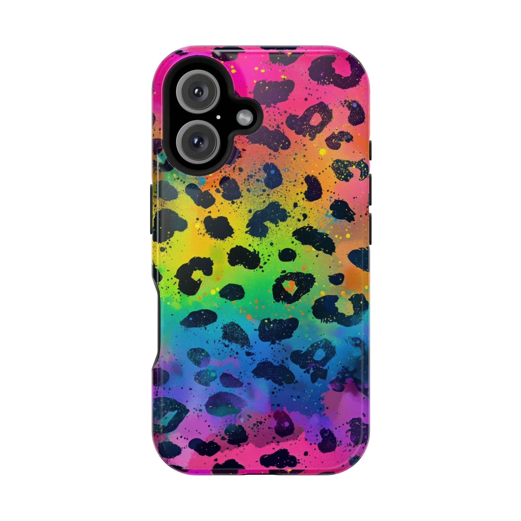 Bespattered Facade Neon Leopard Impact-Resistant Case by Bespattered Facade