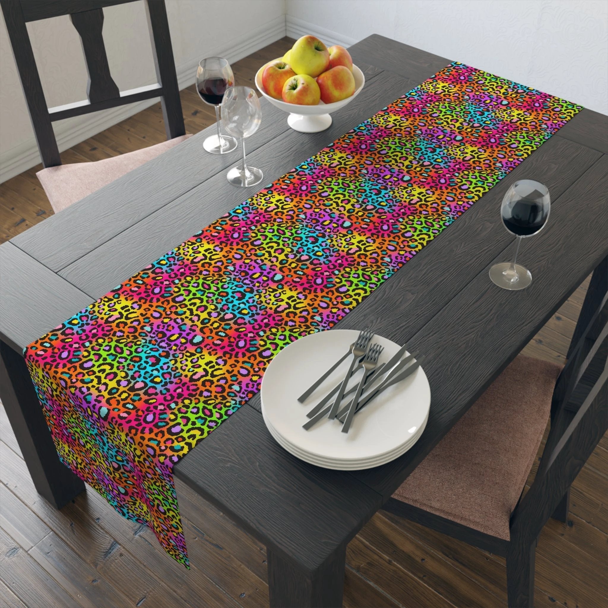 Bespattered Facade Neon Leopard Table Runner (2 sizes) by Bespattered Facade