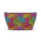 Bespattered Facade Neon Rainbow Leopard Accessory Pouch With T-Bottom | 2 Sizes by Bespattered Facade