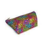 Bespattered Facade Neon Rainbow Leopard Accessory Pouch With T-Bottom | 2 Sizes by Bespattered Facade