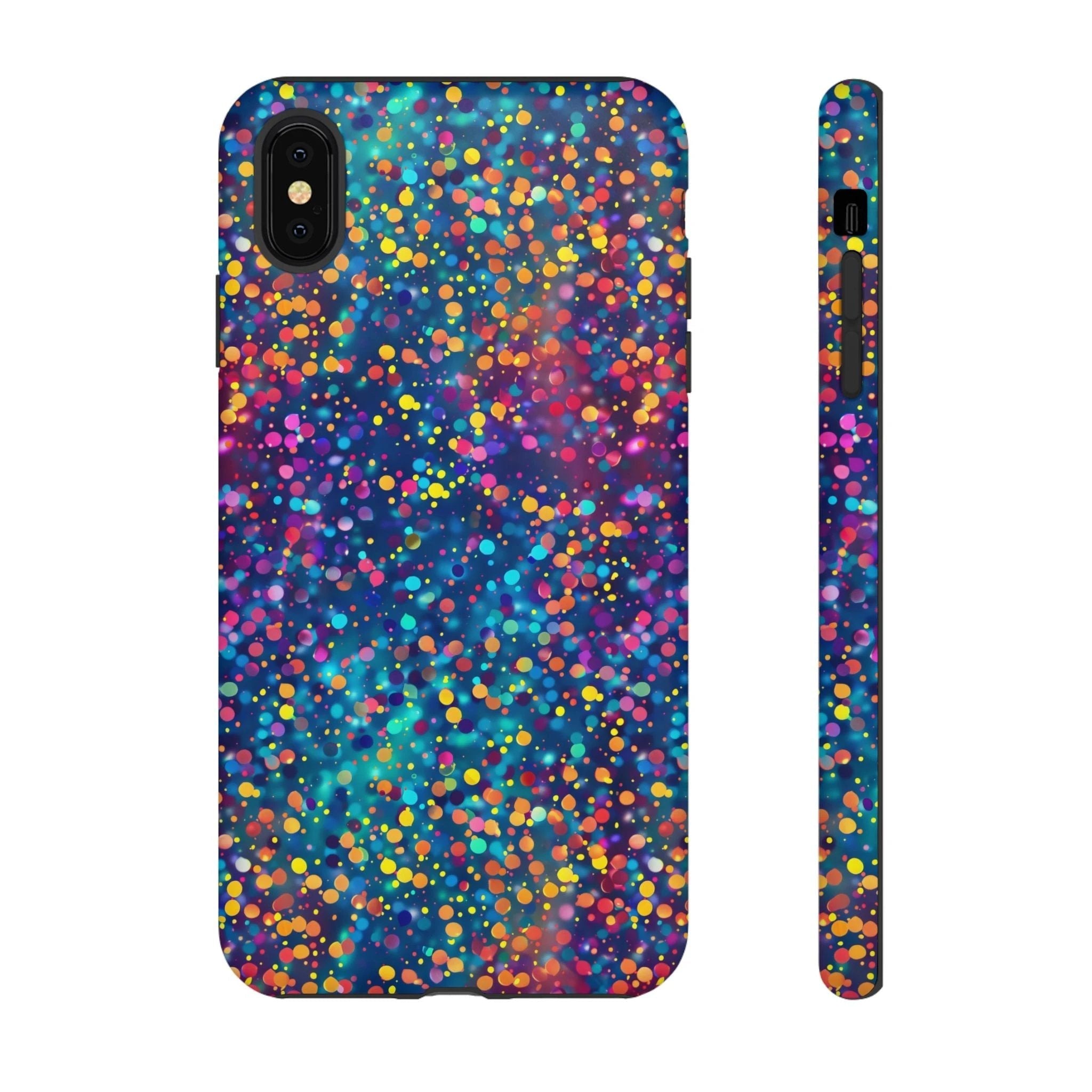 Bespattered Facade Party Time Rainbow Confetti Dots Tough Case by Bespattered Facade