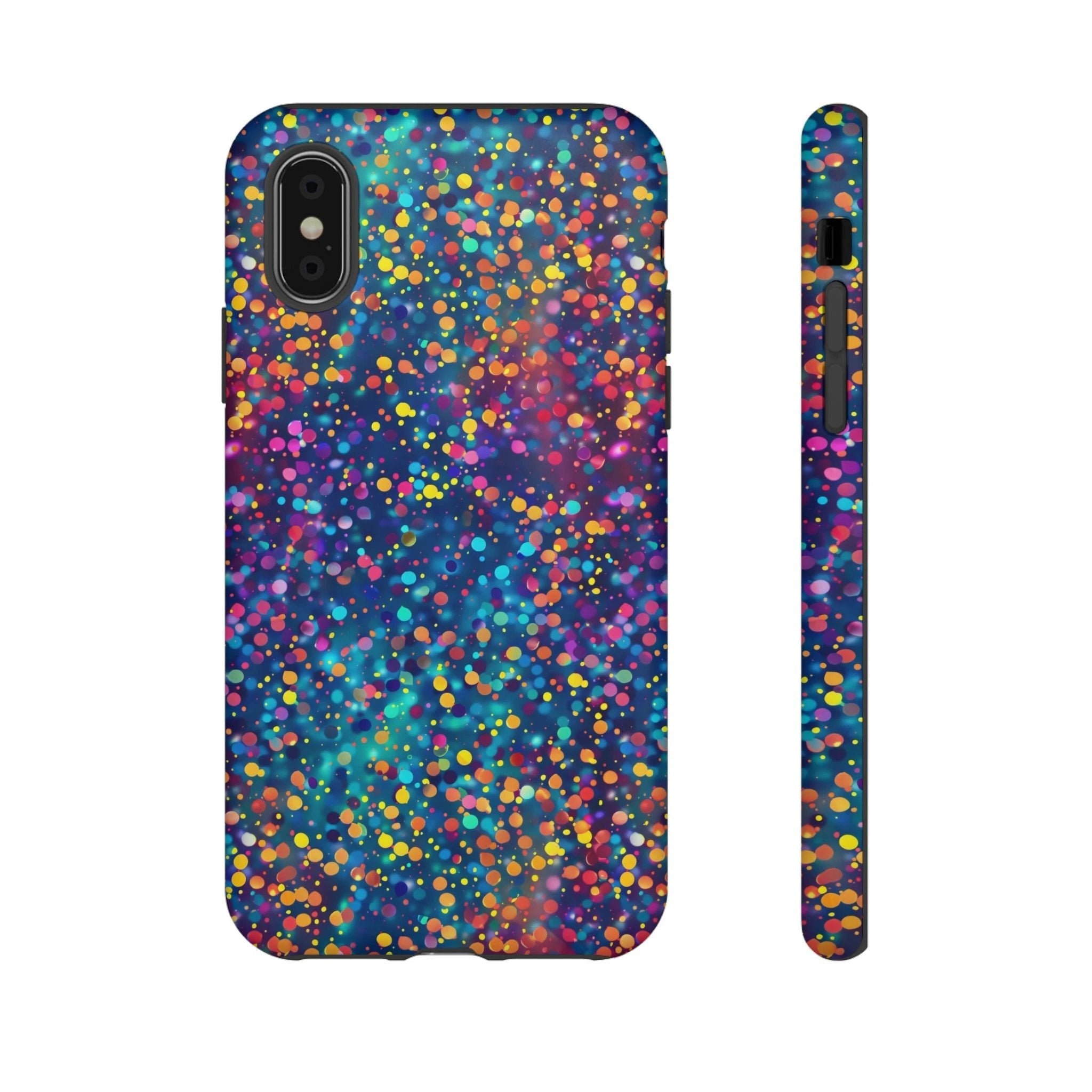 Bespattered Facade Party Time Rainbow Confetti Dots Tough Case by Bespattered Facade