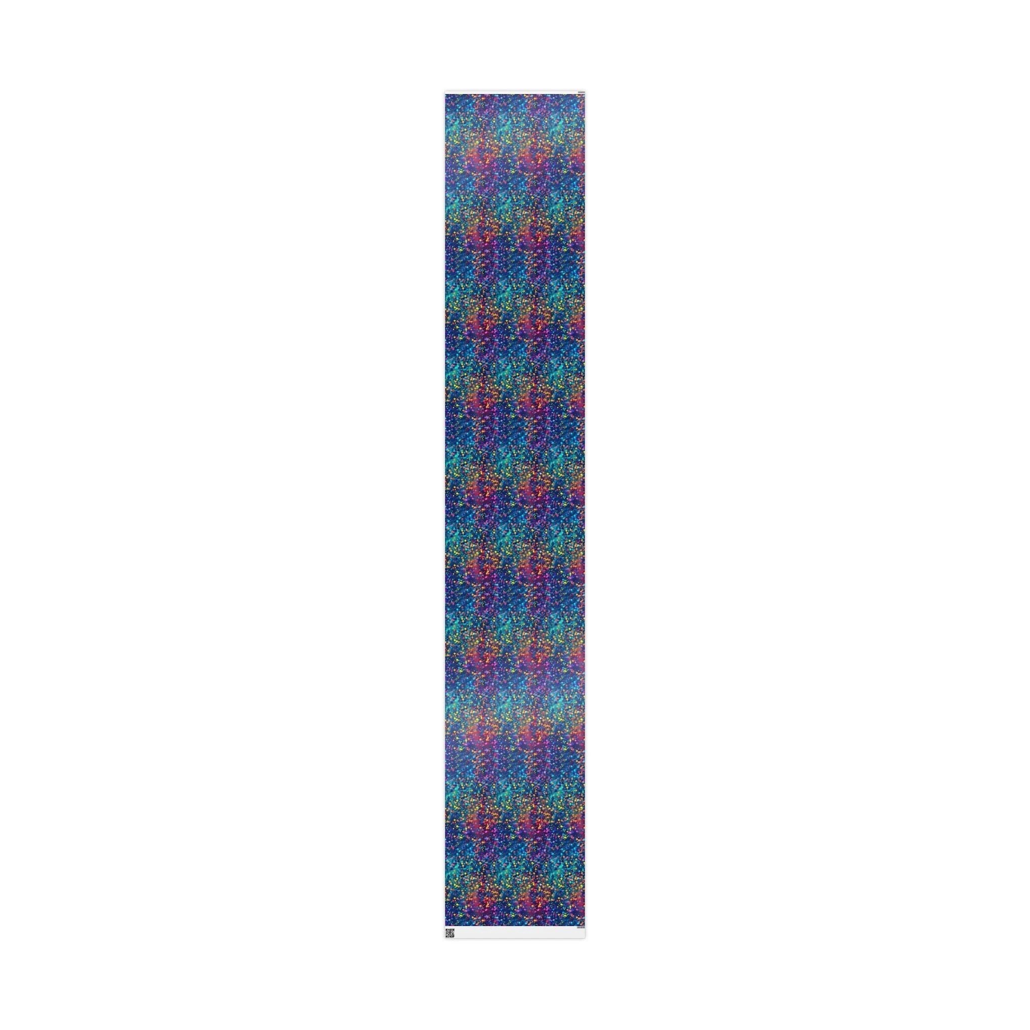 Bespattered Facade Party Time Rainbow Confetti Dots Wrapping Paper | Three Sizes | Glossy or Matte by Bespattered Facade