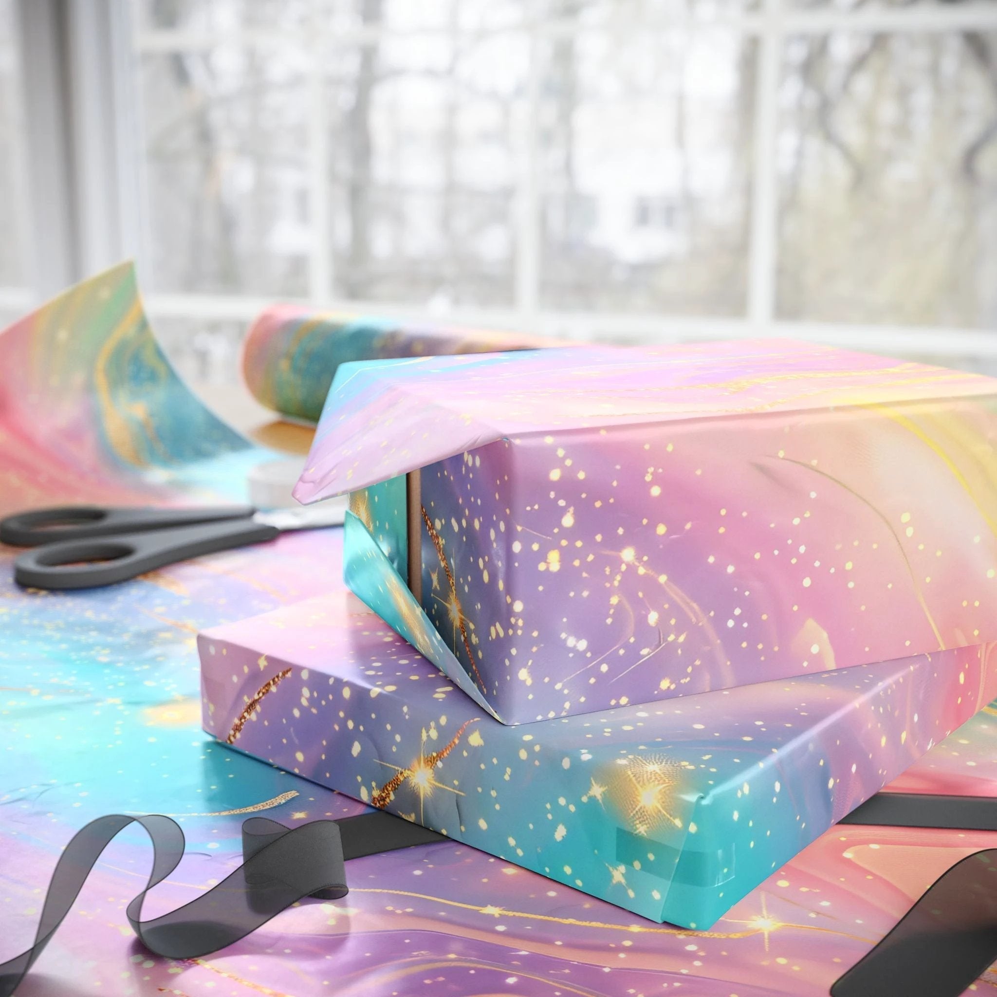 Bespattered Facade Pastel Dreams Wrapping Paper | Three Sizes | Glossy or Matte by Bespattered Facade