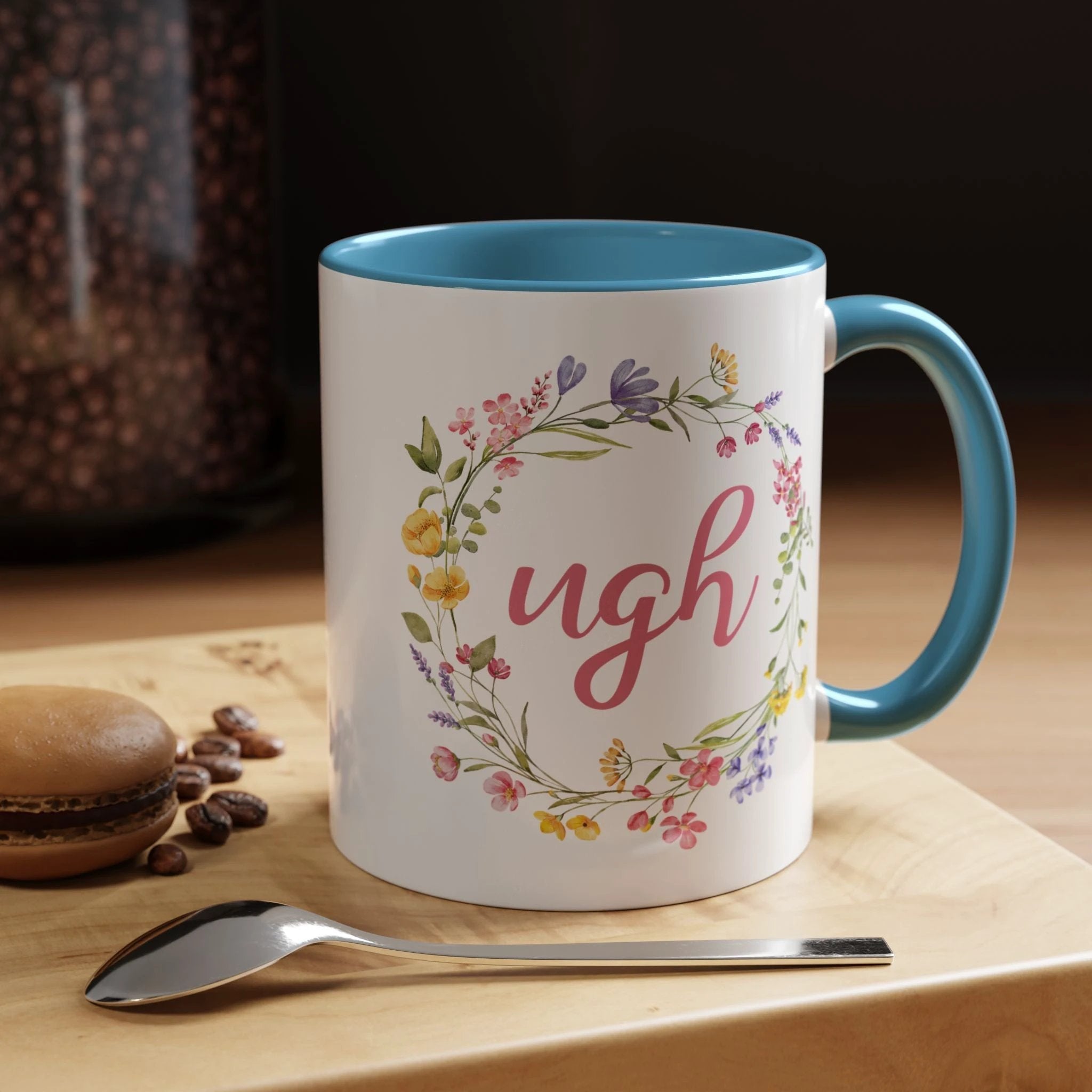 Bespattered Facade Pastel Floral Ugh Mug | Five Colors | 11oz by Bespattered Facade