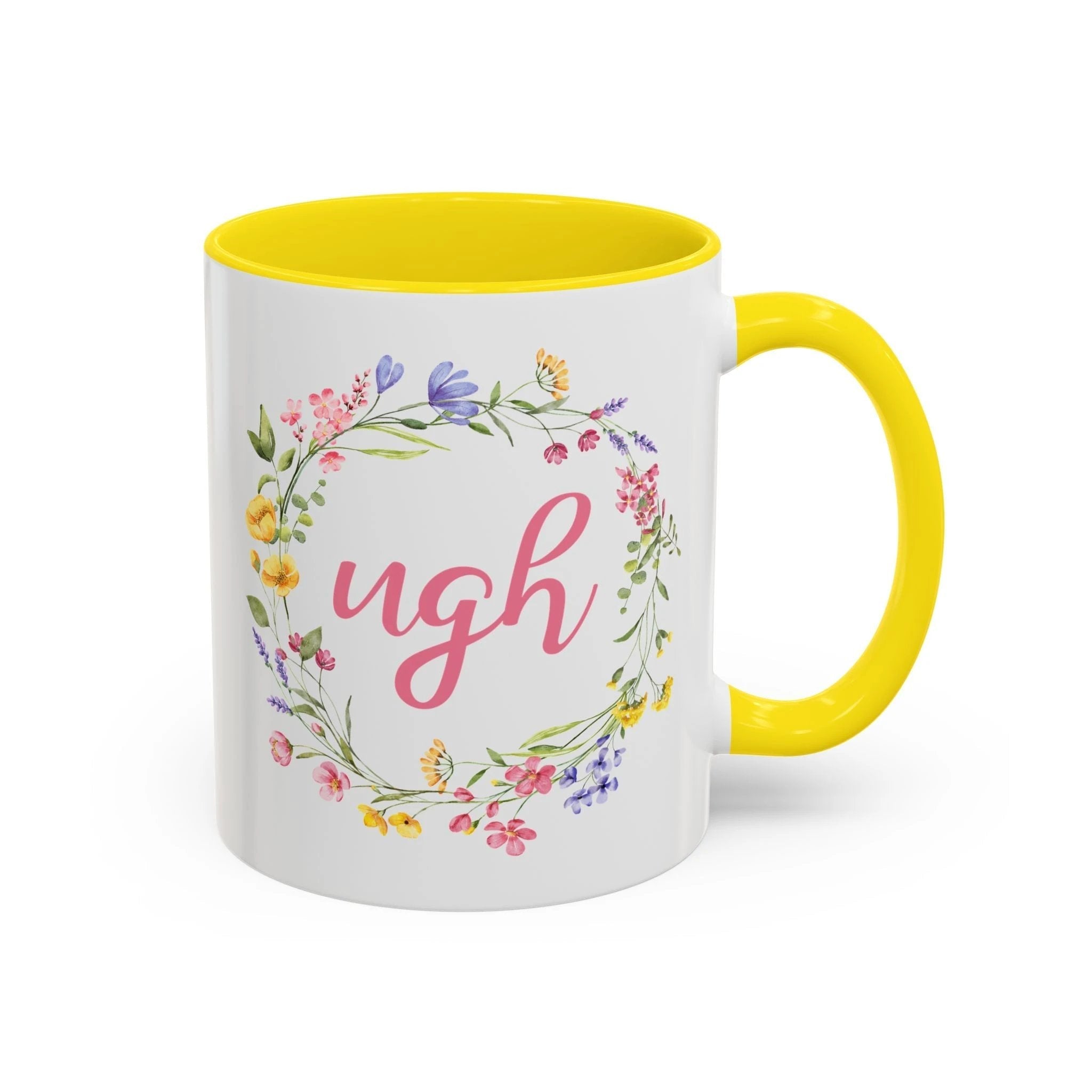 Bespattered Facade Pastel Floral Ugh Mug | Five Colors | 11oz by Bespattered Facade