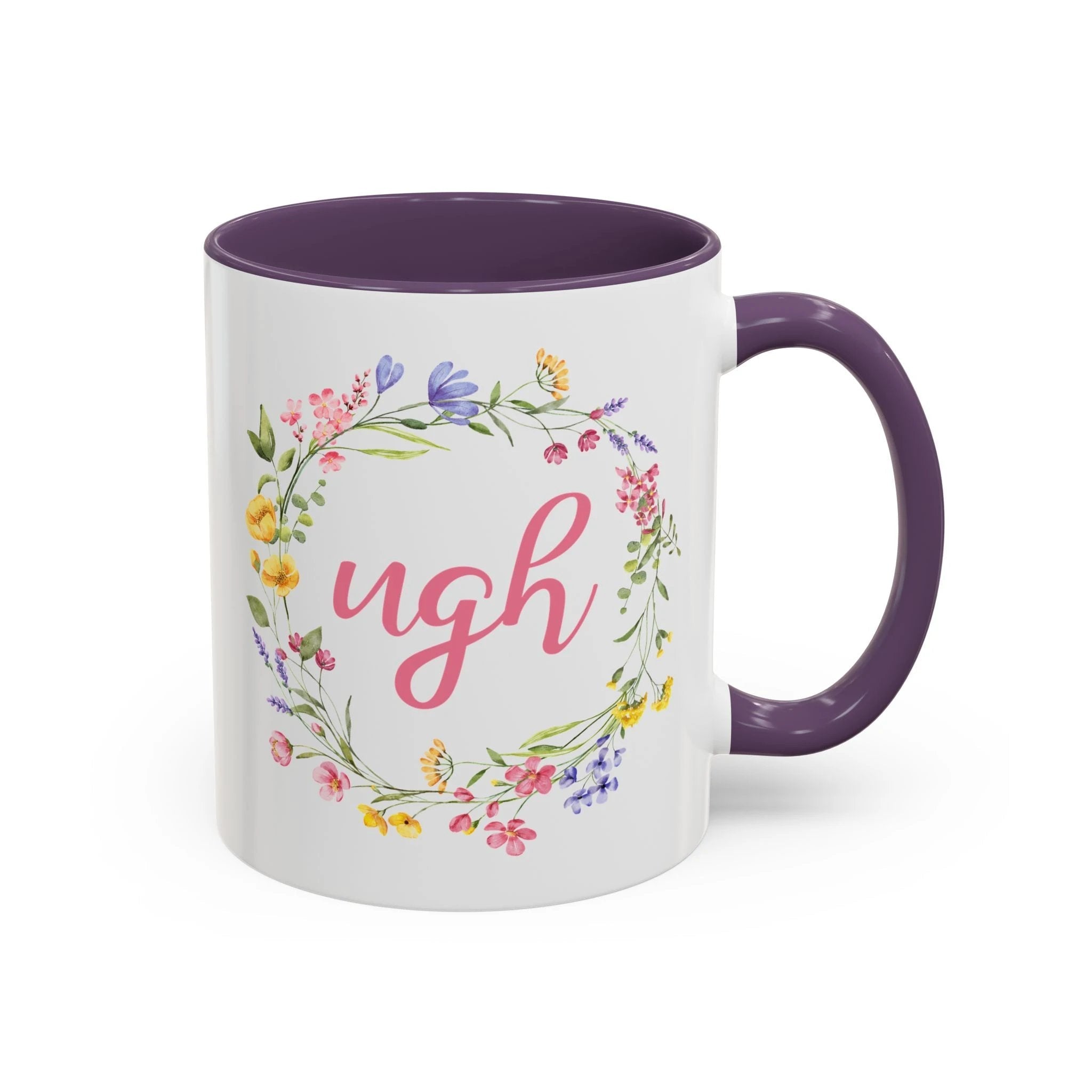 Bespattered Facade Pastel Floral Ugh Mug | Five Colors | 11oz by Bespattered Facade