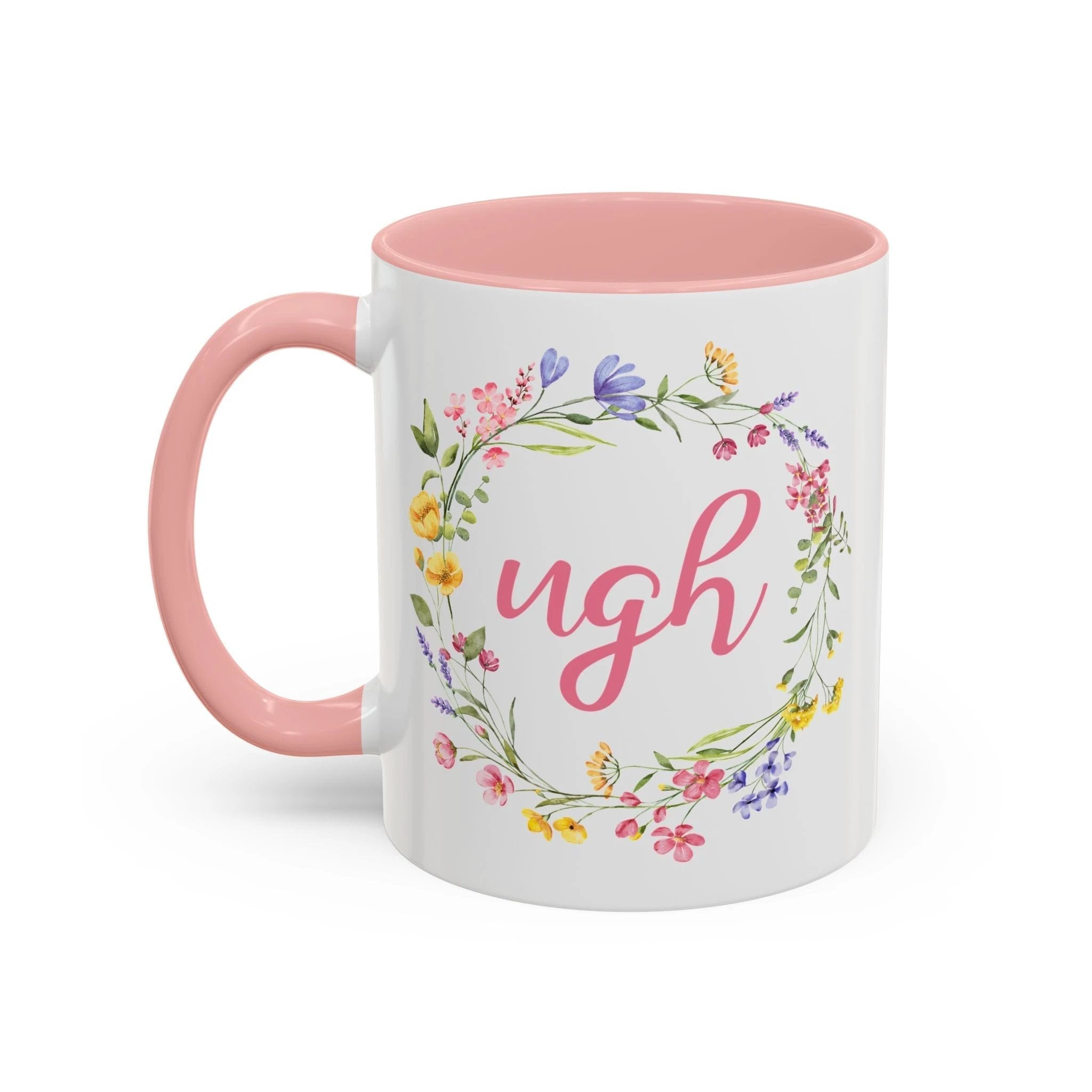 Bespattered Facade Pastel Floral Ugh Mug | Five Colors | 11oz by Bespattered Facade