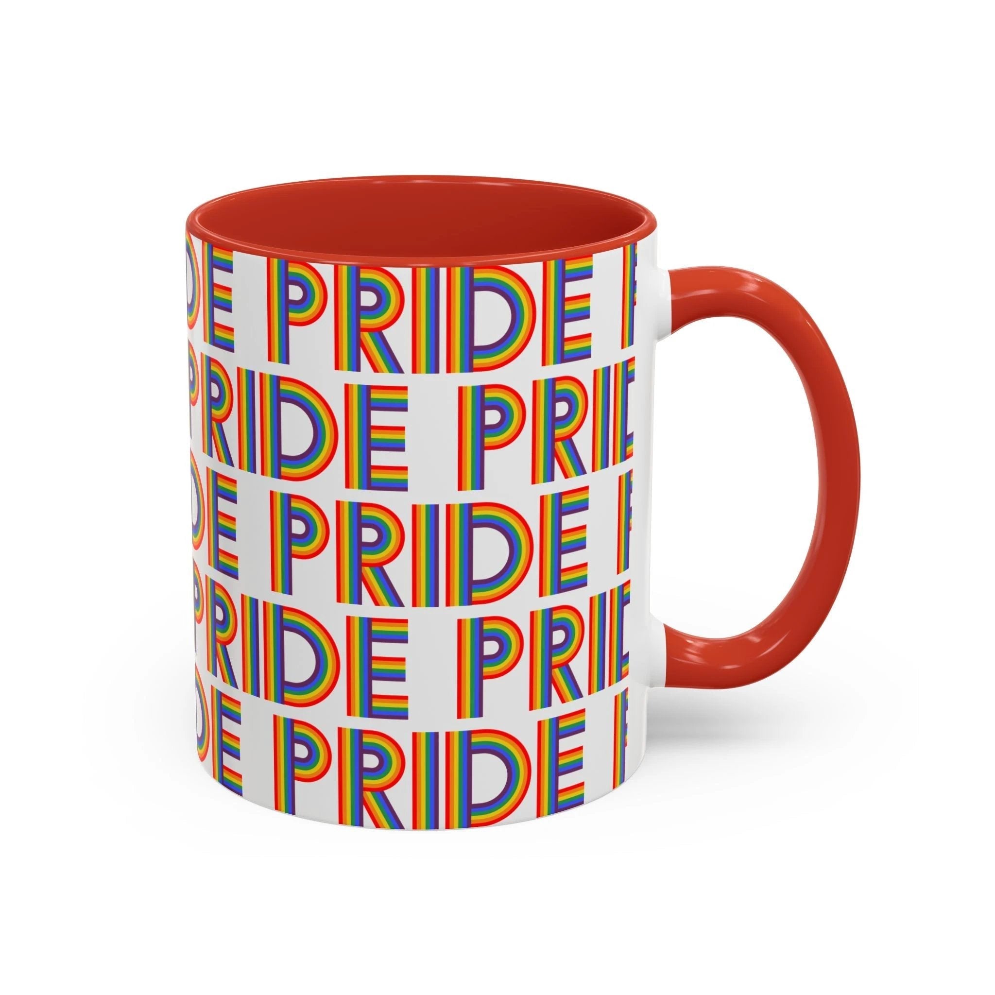 Bespattered Facade Pride Rainbow Ribbon Letters Mug | Eight Colors | 11oz or 15oz by Bespattered Facade