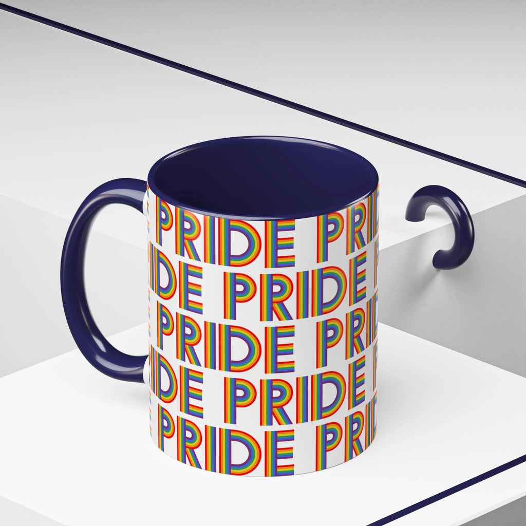 Bespattered Facade Pride Rainbow Ribbon Letters Mug | Eight Colors | 11oz or 15oz by Bespattered Facade